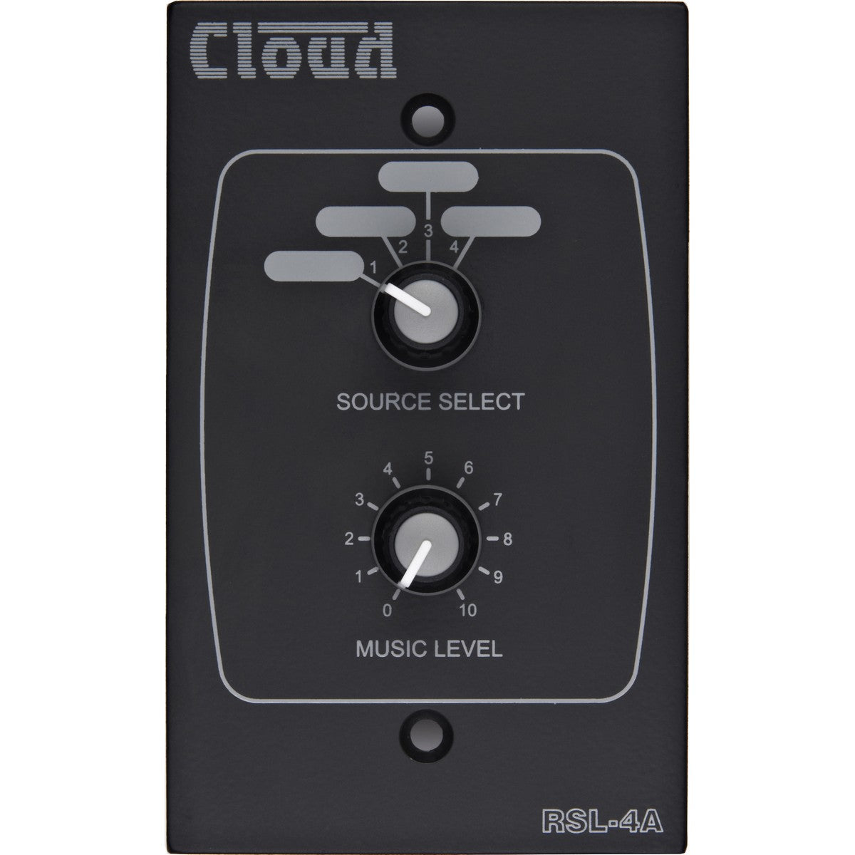 Cloud Electronics RSL-4AB Remote Source Volume Level Control Plate Black