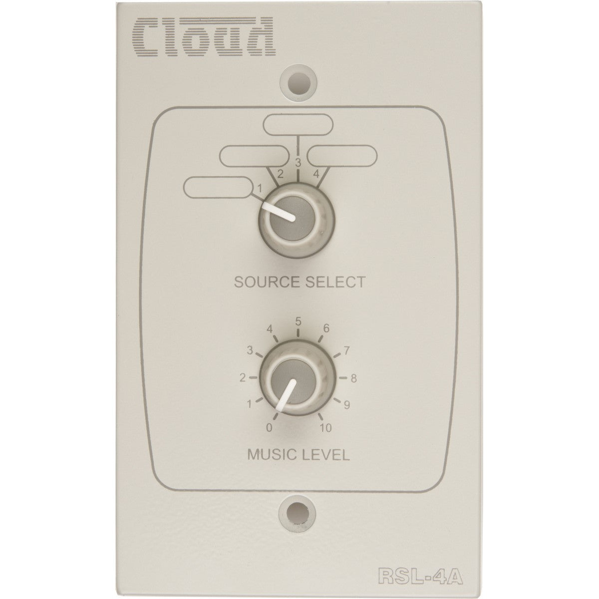 Cloud Electronics RSL-4AW Remote Source Volume Level Control Plate White