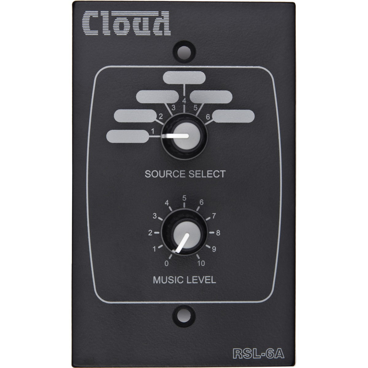 Cloud Electronics RSL-6AB | Remote Music Source Volume Level Control Plate Black