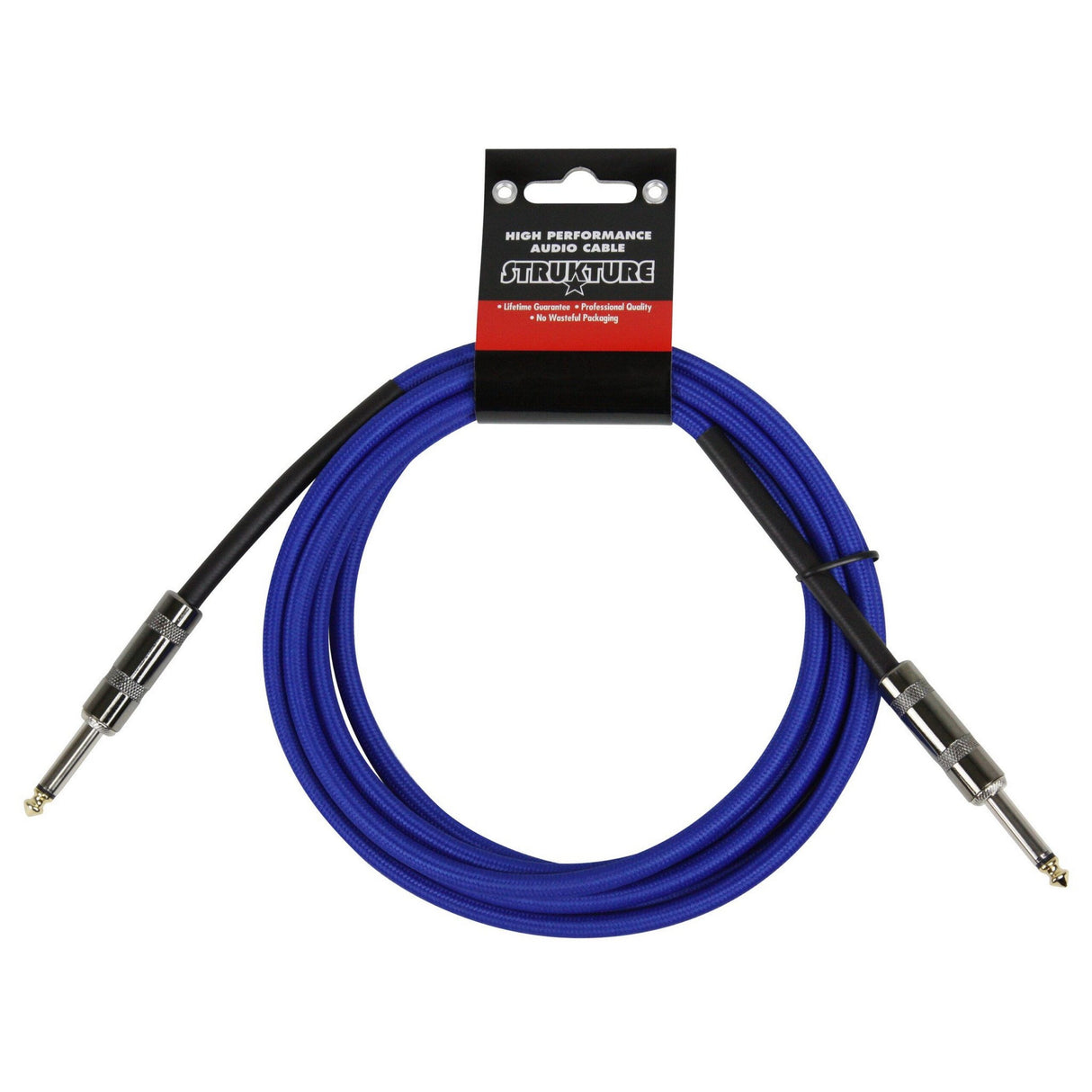 Strukture SC10BL 10-Foot Instrument Cable, 6mm Woven, Blue