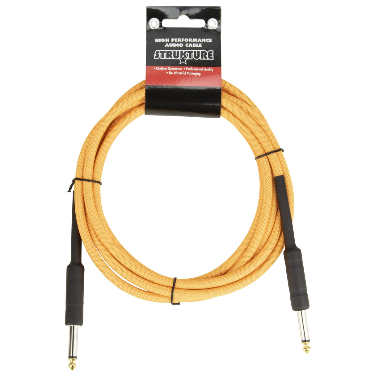 Strukture SC10NO 10-Foot Instrument Cable, 6mm Woven, Neon Orange