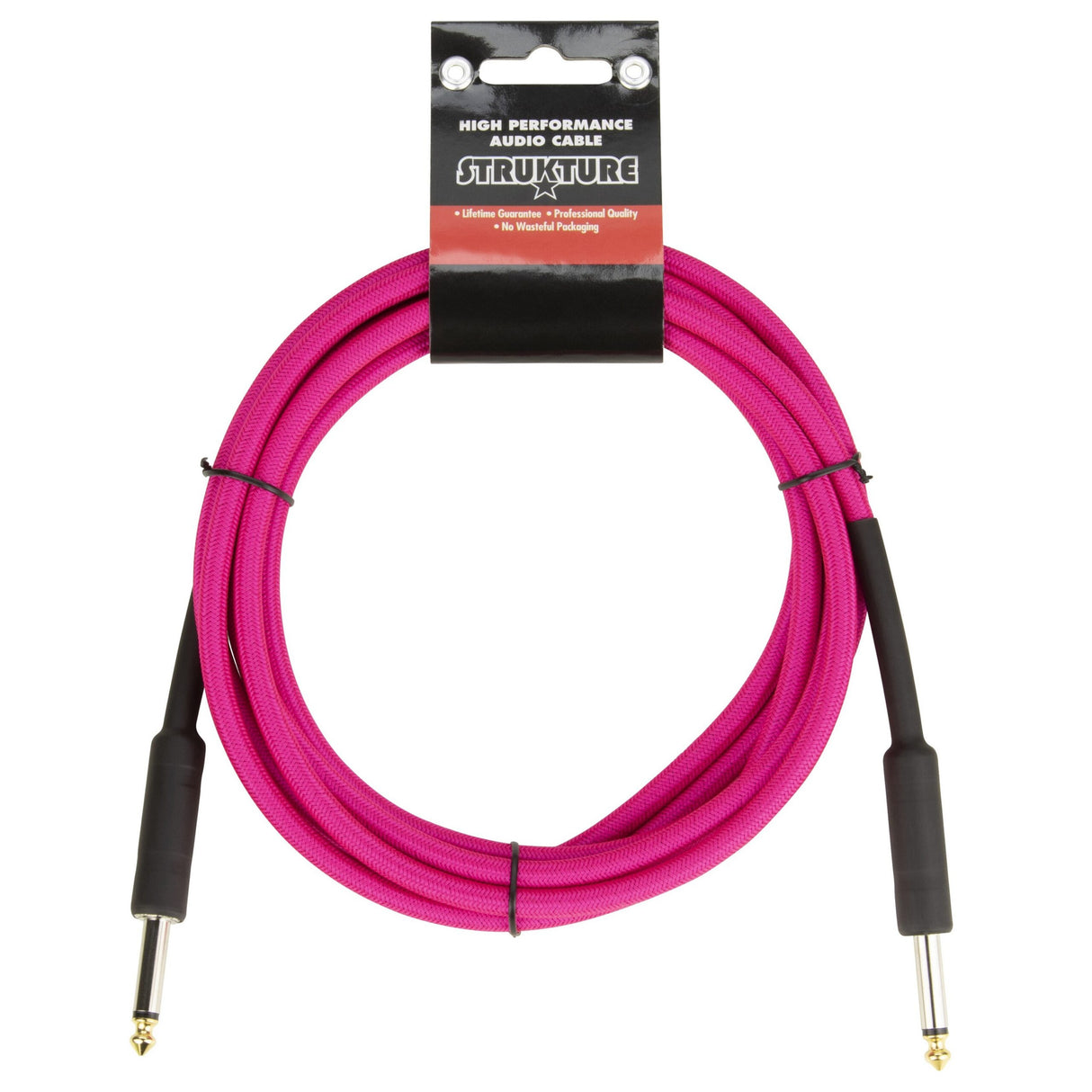 Strukture SC10NP 10-Foot Instrument Cable, 6mm Woven, Neon Pink