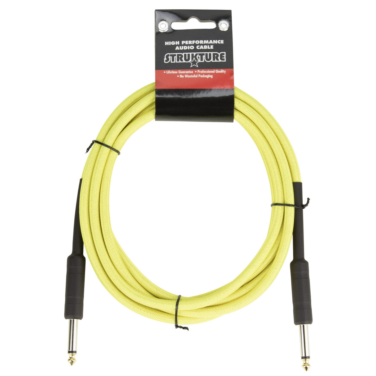 Strukture SC10NY 10-Foot Instrument Cable, 6mm Woven, Neon Yellow