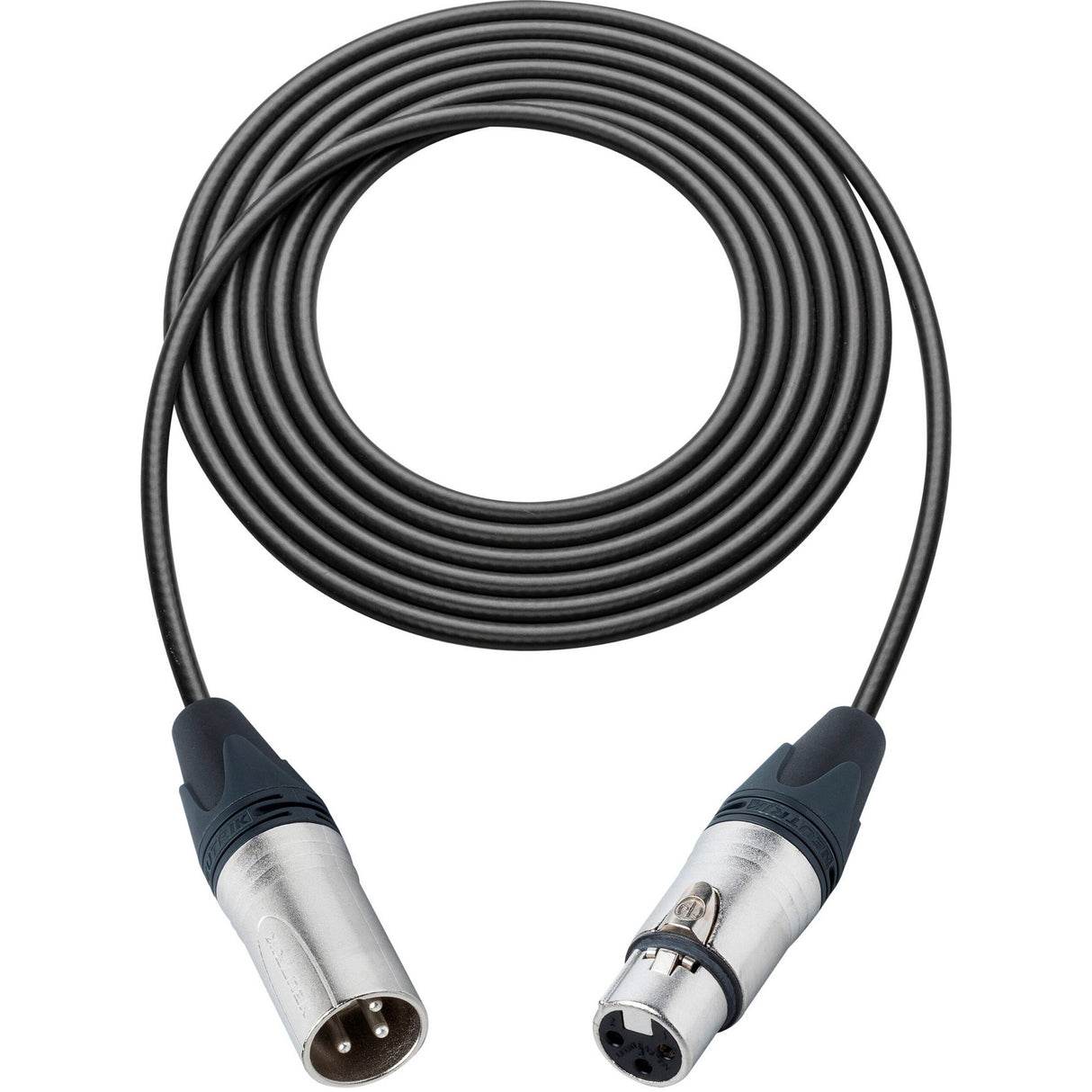 Sescom SC25XXJ Microphone Cable Canare Star-Quad 3-Pin XLR Male to 3-Pin XLR Female Black, 25 Foot