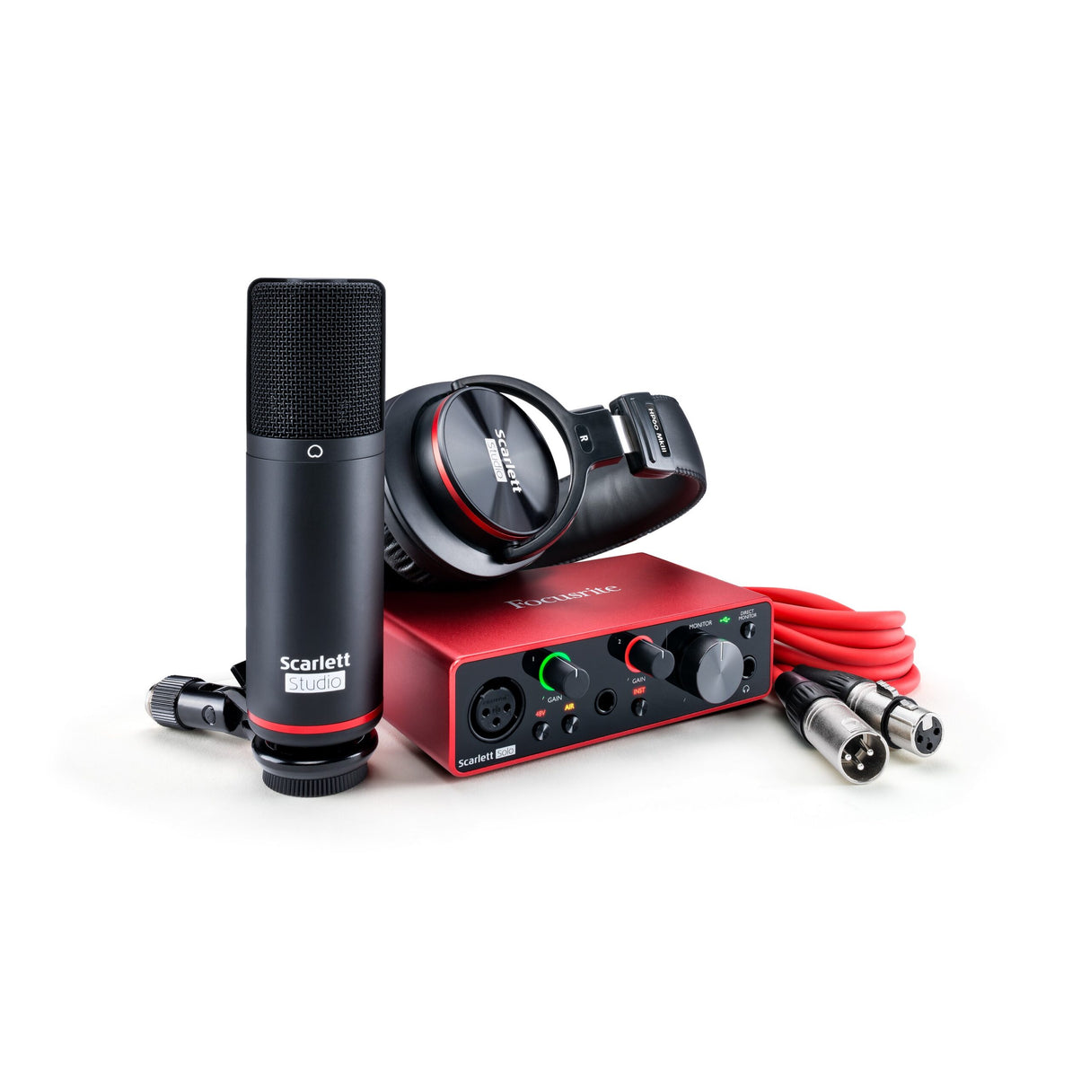 Focusrite Scarlett Solo Studio 2 x 2 USB Audio Interface with Condenser Microphone and Headphone, 3rd Generation