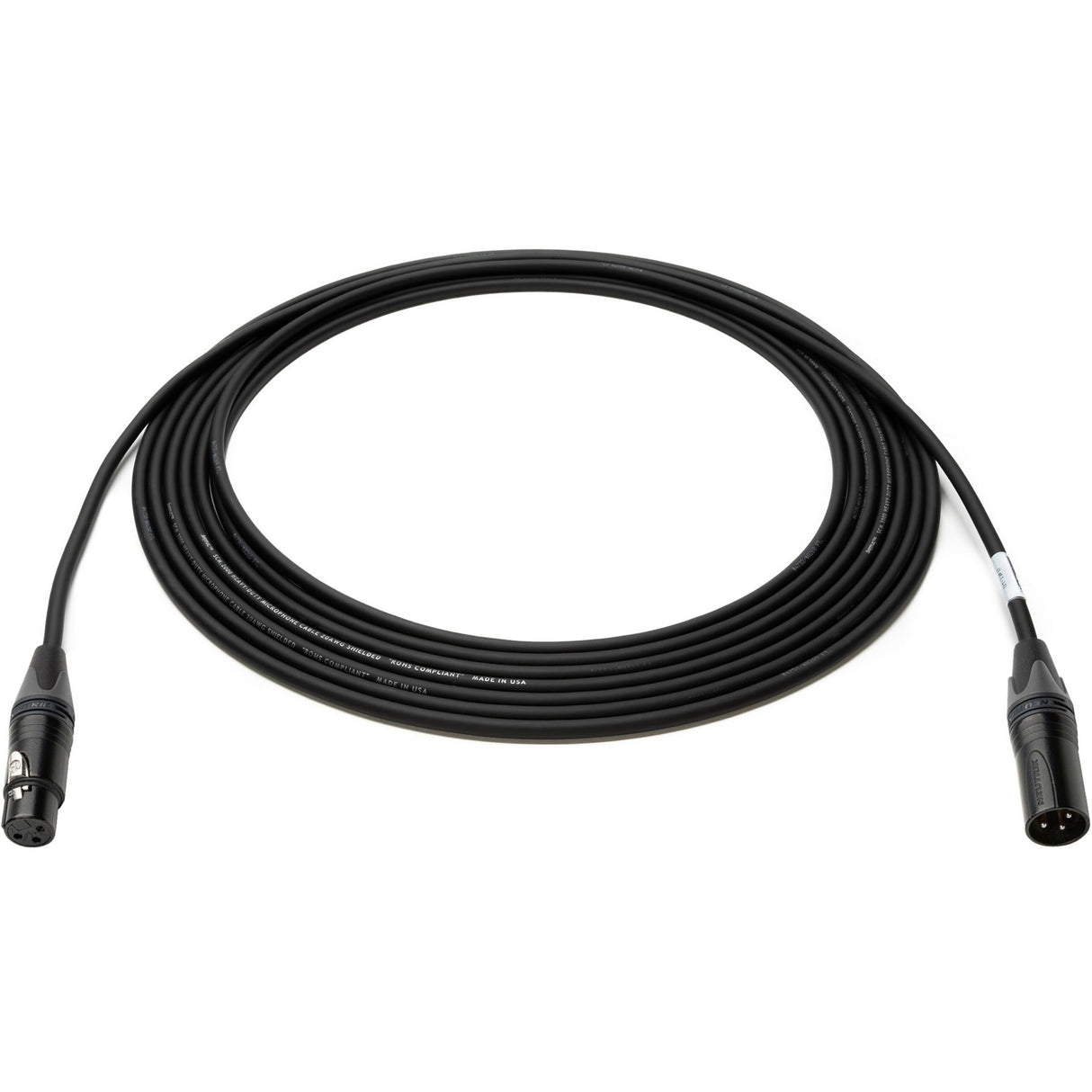 Sescom SCTX-XXJ-015 Touring Grade Microphone Cable with Neutrik Black and Silver 3-Pin XLR Connectors, 15-Foot