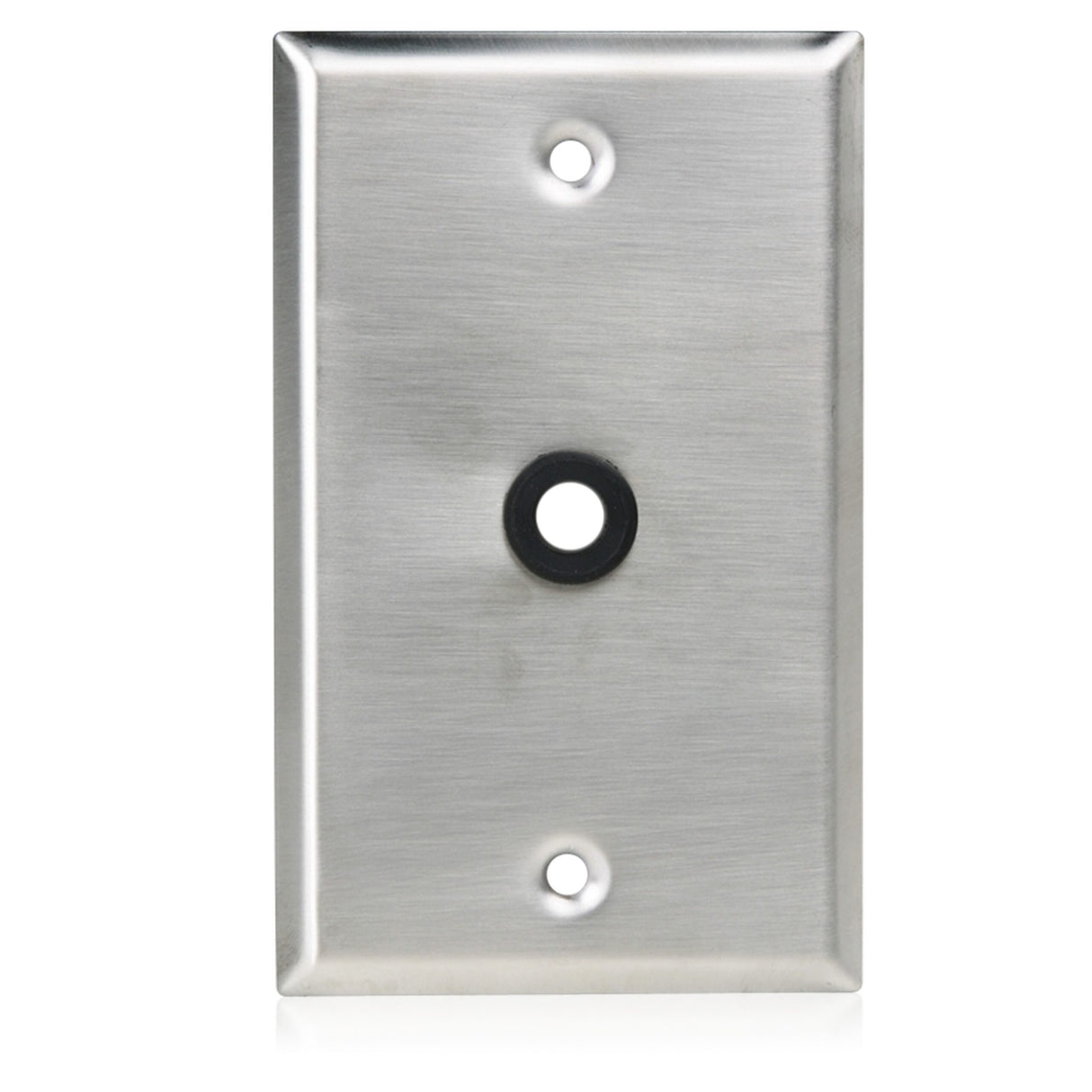 Atlas Sound SG-38GH Single Gang Stainless Steel Plate, 3/8 Inch Hole and Grommet