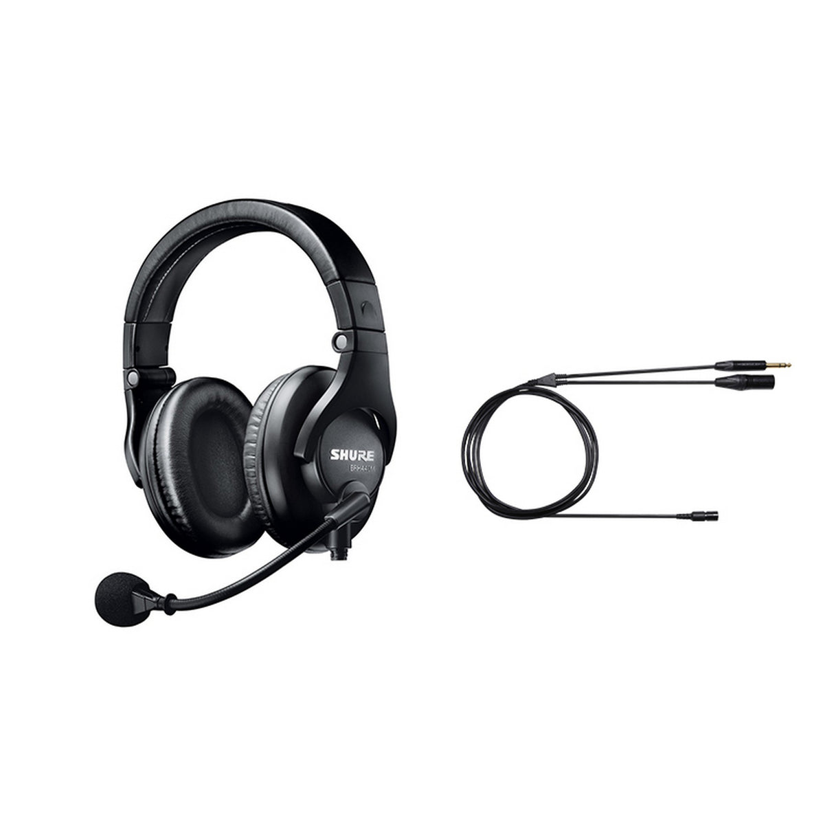 Shure BRH440M Closed-Back Broadcast Headset with BCASCA-NXLR3QI 6-Foot Straight 3-Pin XLR Male and 1/4-Inch Stereo Plug Cable