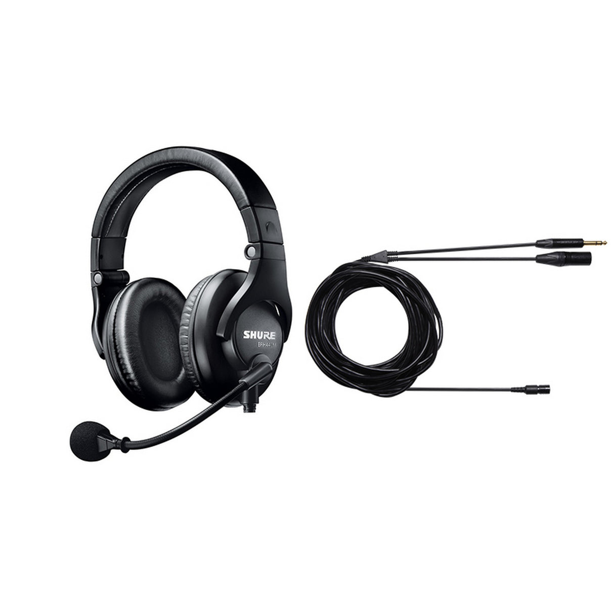 Shure BRH440M Closed-Back Broadcast Headset with BCASCA-NXLR4 6-Foot Straight 4-Pin XLR Male Cable