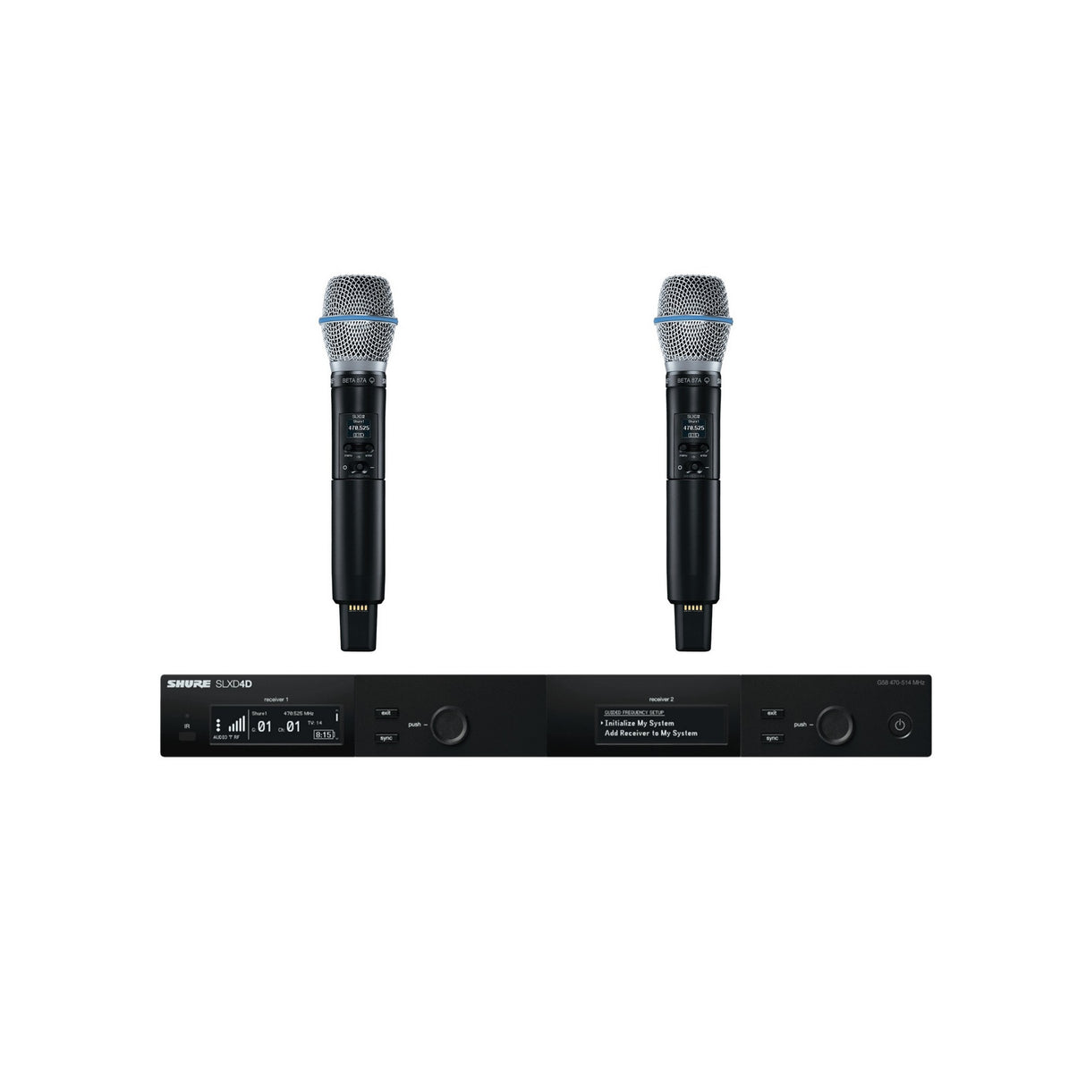 Shure SLXD24D4D/B87A Wireless Handheld Microphone System with SLXD4D Receiver