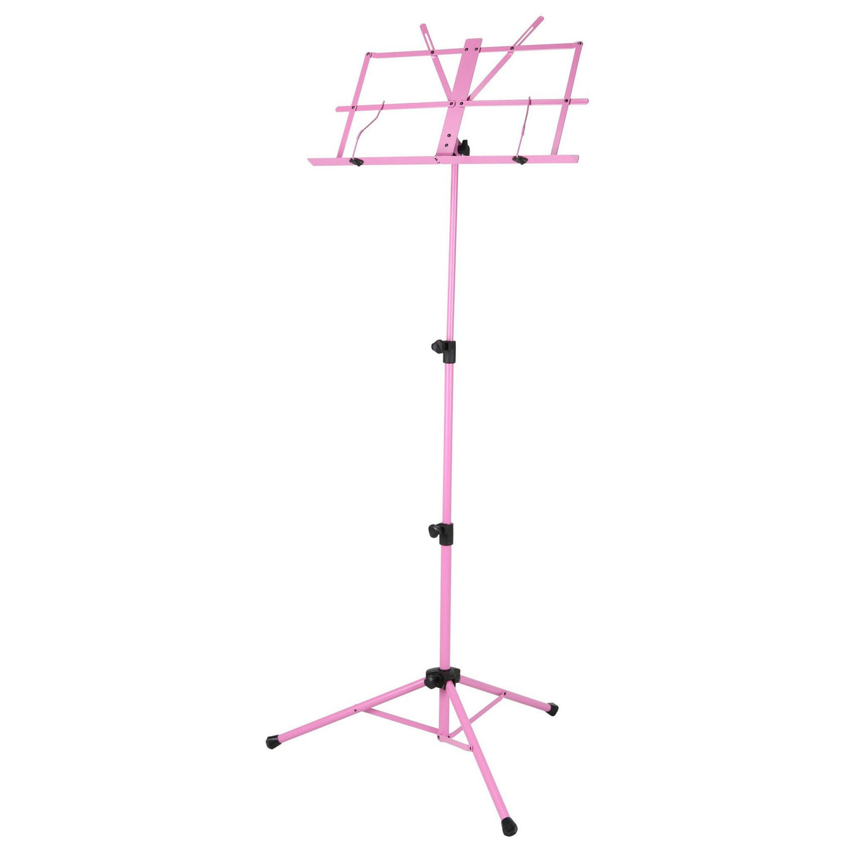 Strukture SMS1XPK Deluxe 3-Part Folding Music Stand with Bag, Pink