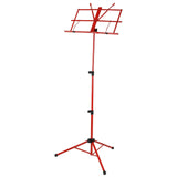 Strukture SMS1XRD Deluxe 3-Part Folding Music Stand with Bag, Red