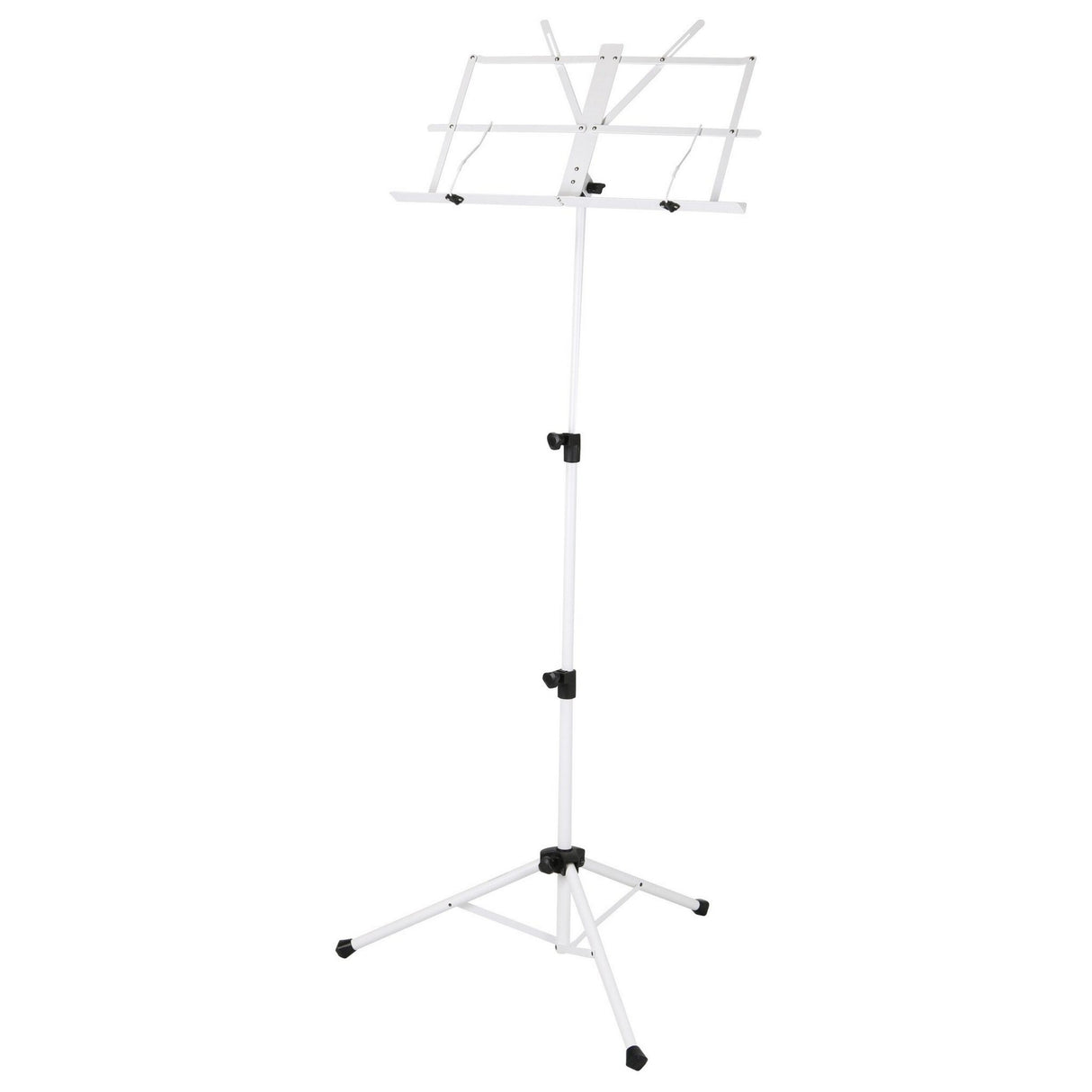 Strukture SMS1XWT Deluxe 3-Part Folding Music Stand with Bag, White