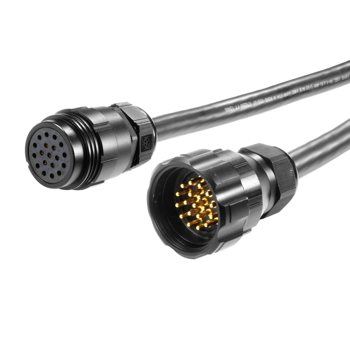 Elite Core 19 Pin Soco Extension Male to Female Lighting Power Cable with CEEP Connector, 30 Foot