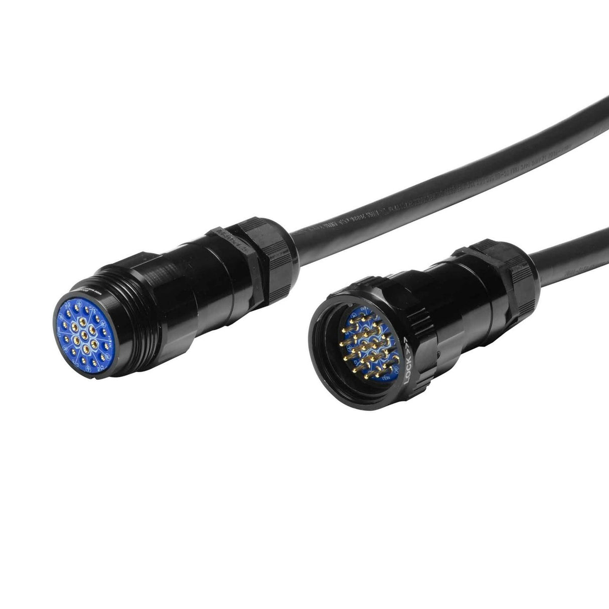 Elite Core 19 Pin Soco Extension Male to Female Lighting Power Cable with Standard Connector, 30 Foot