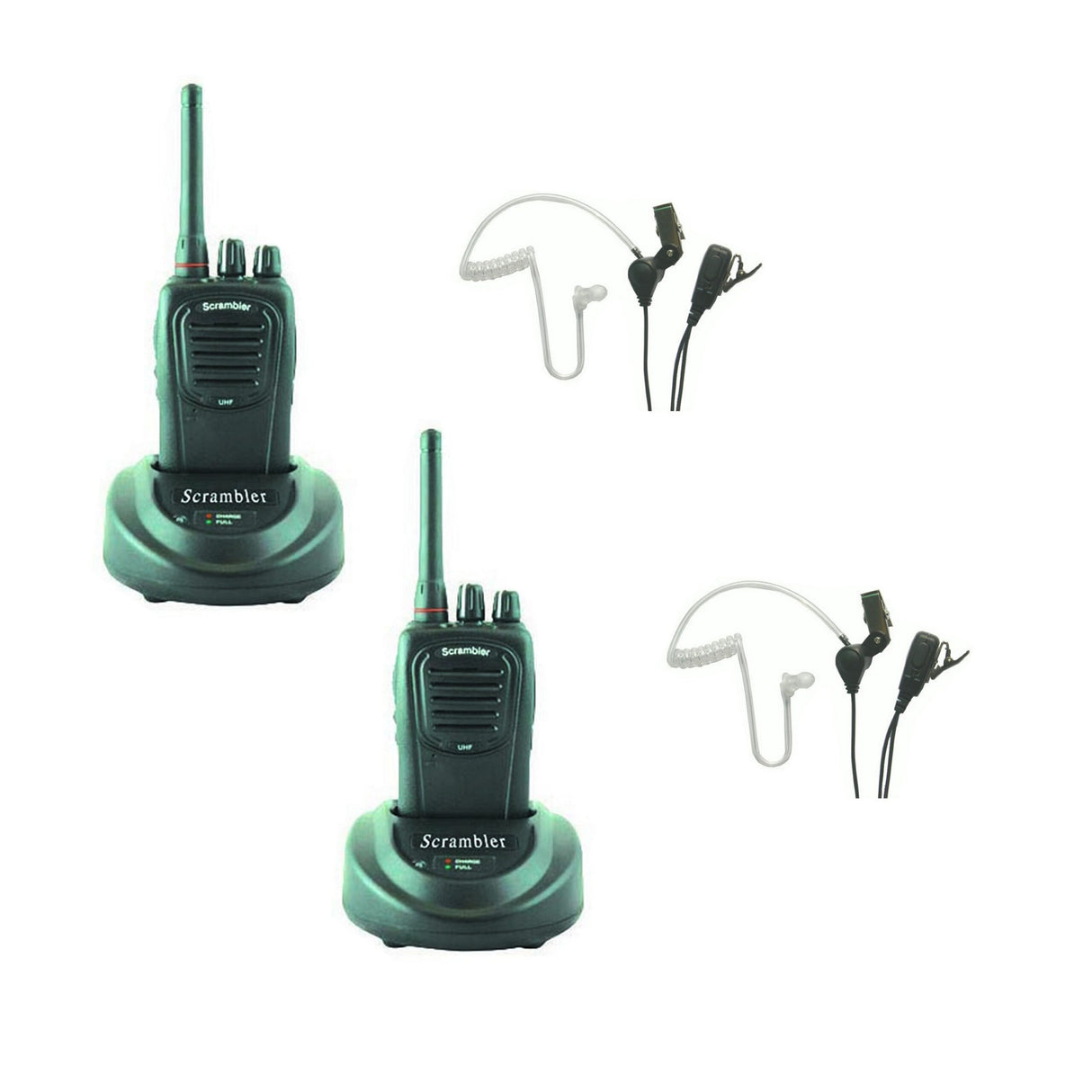 Eartec SST2000LP 2 SC-1000 Radios with SST Lapel Microphone Earbuds