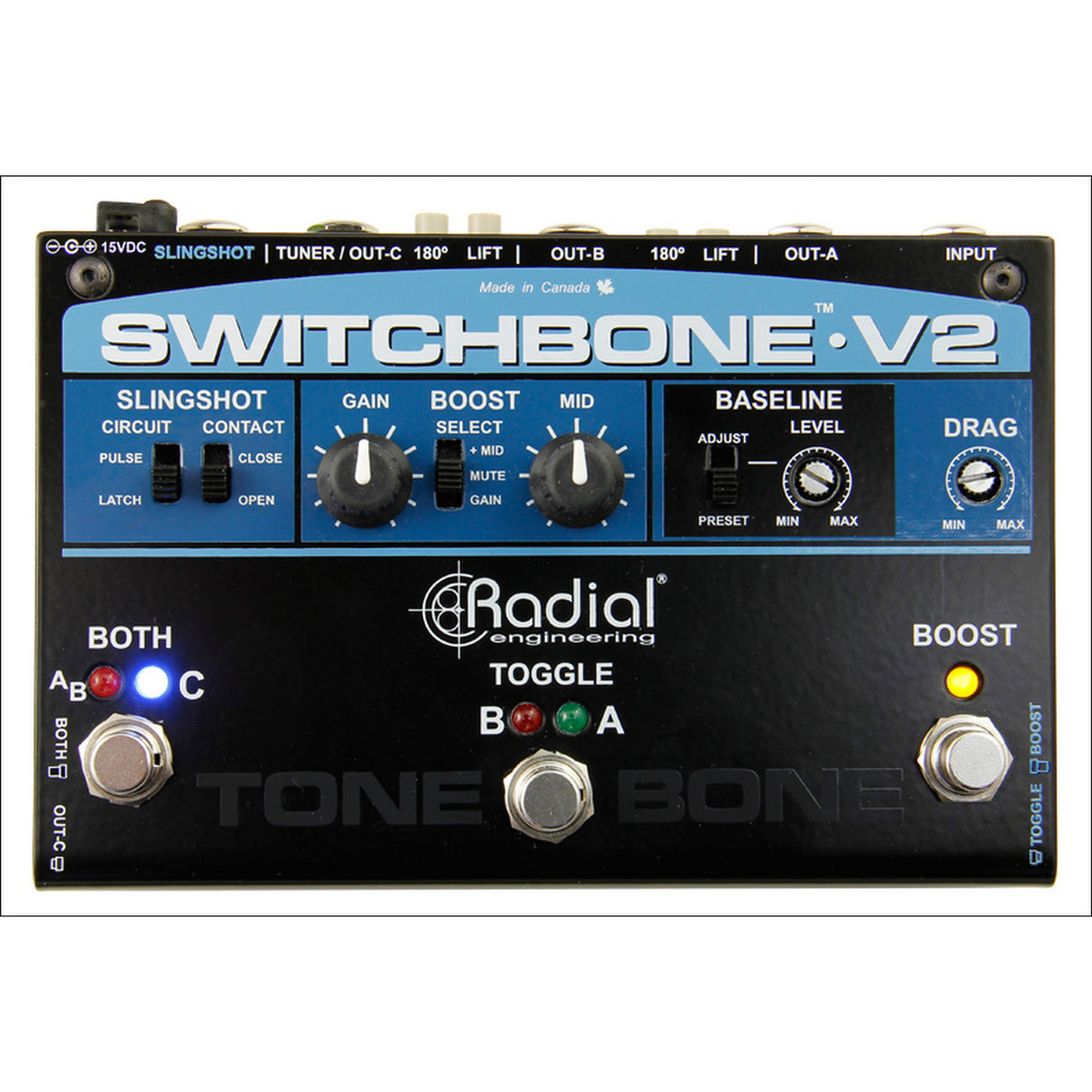 Radial ToneBone Switchbone-V2 ABY/C Guitar Amp Selector and Booster