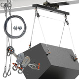 Adaptive Technologies TCK2-022-S Silver Double Pulley Speaker Tilt Cable Kit Assembly 22 Inch