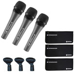 Sennheiser 3-Pack e835 Three Dynamic Cardioid Microphone Pack Include MZQ800 Microphone Clip Carrying Pouch