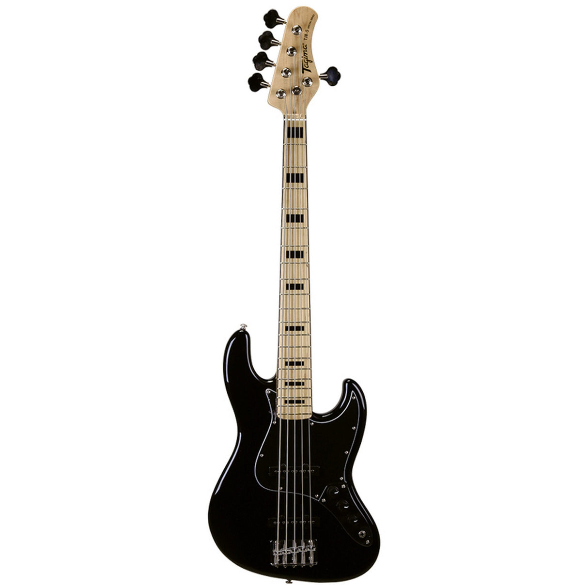 Tagima TJB 5 String J Style Bass Guitar, Black