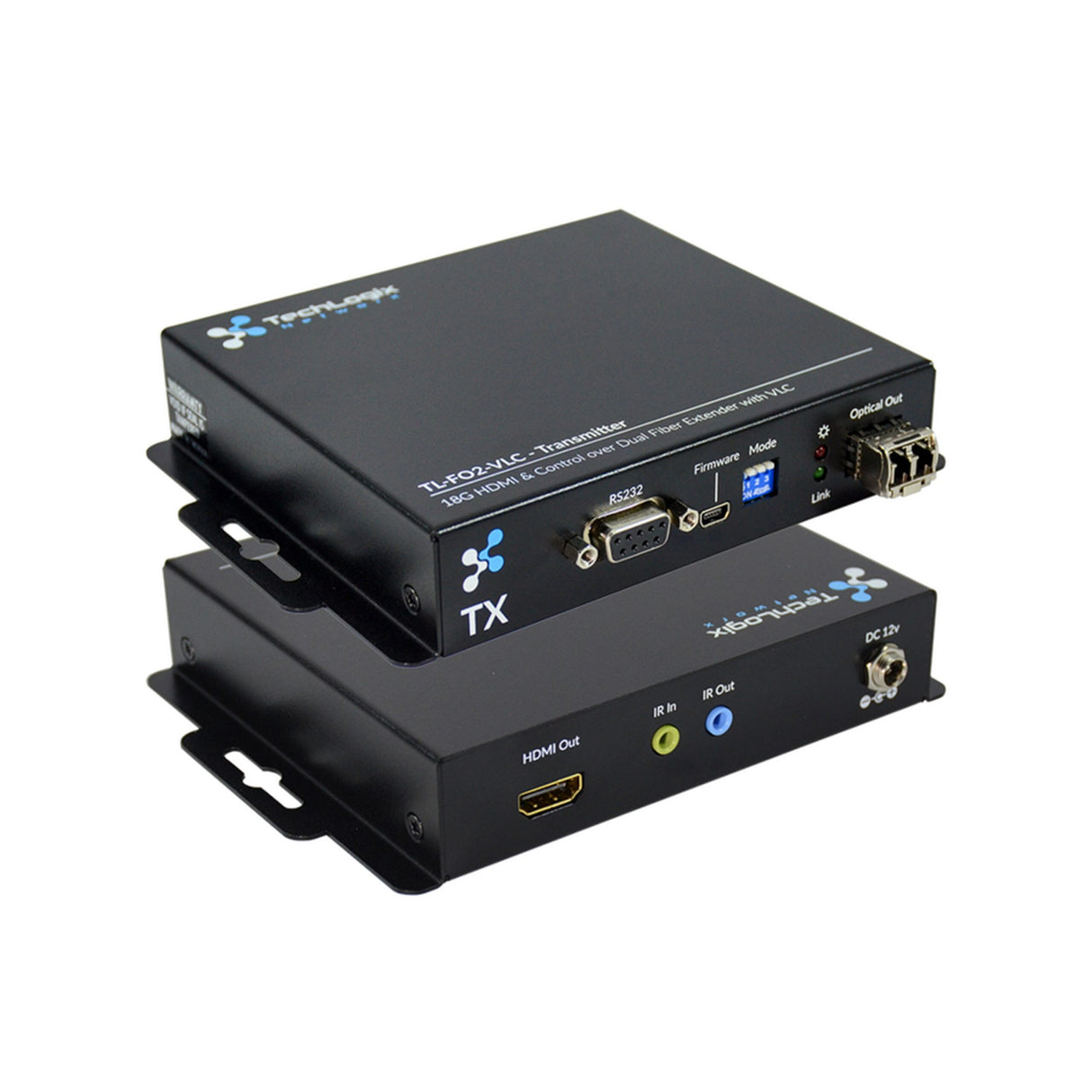 LYNN AV & Security Techlogix Networx TL-FO2-VLC HDMI 2.0 and Control Over Two Fiber Optic Cable Extender Set