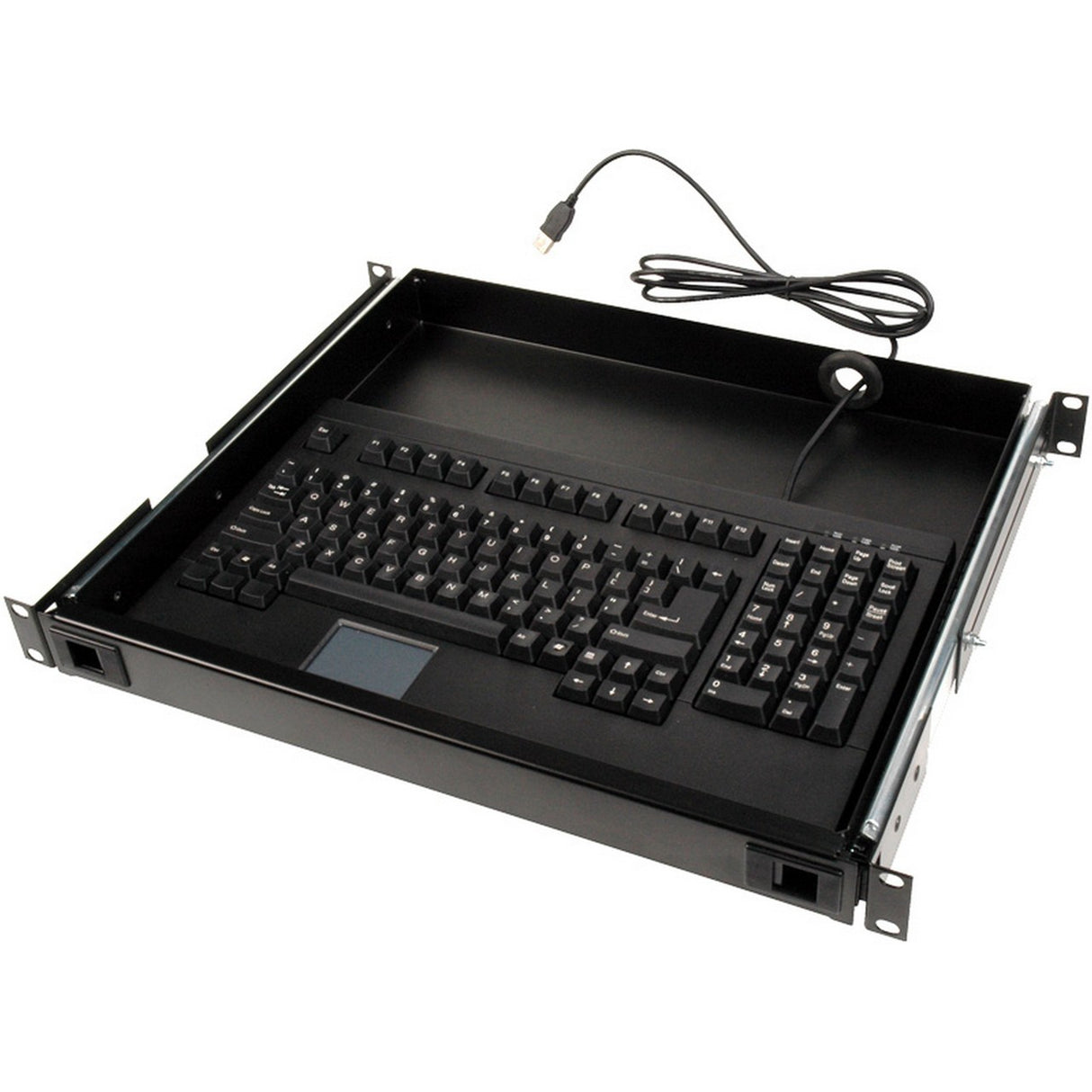 Connectronics TN-KBD |  14 Inch Deep 1RU Rack Drawer with USB Touchpad Keyboard