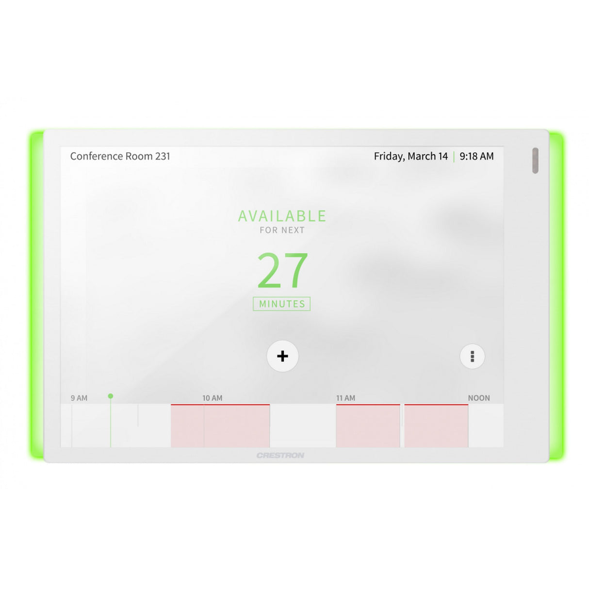 Crestron TSS-770-W-S-LB KIT 7-Inch Room Scheduling Touch Display, White, Light Bar
