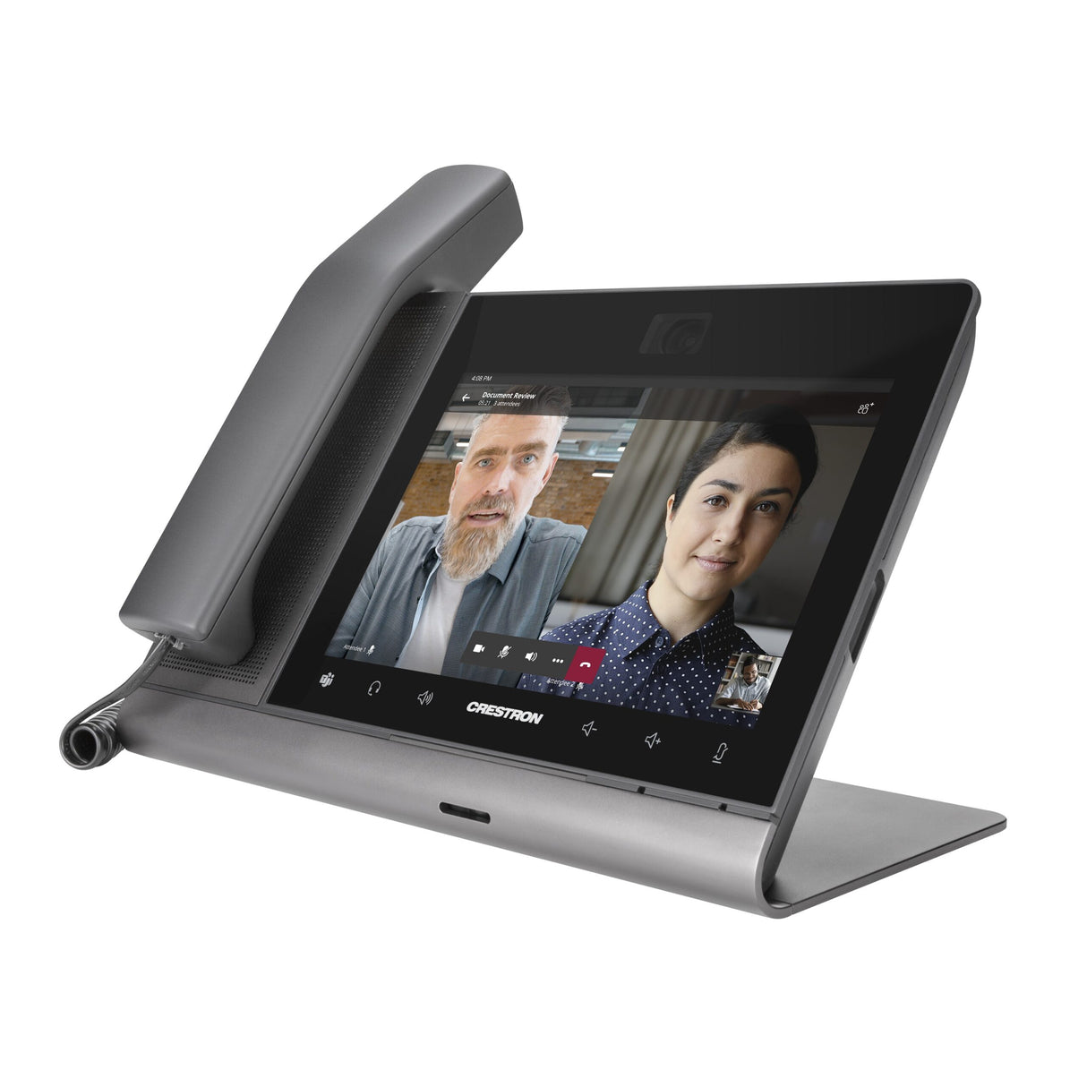 Crestron UC-P8-T-C-HS Flex 8-Inch Video Desk Phone with Handset for Microsoft Teams