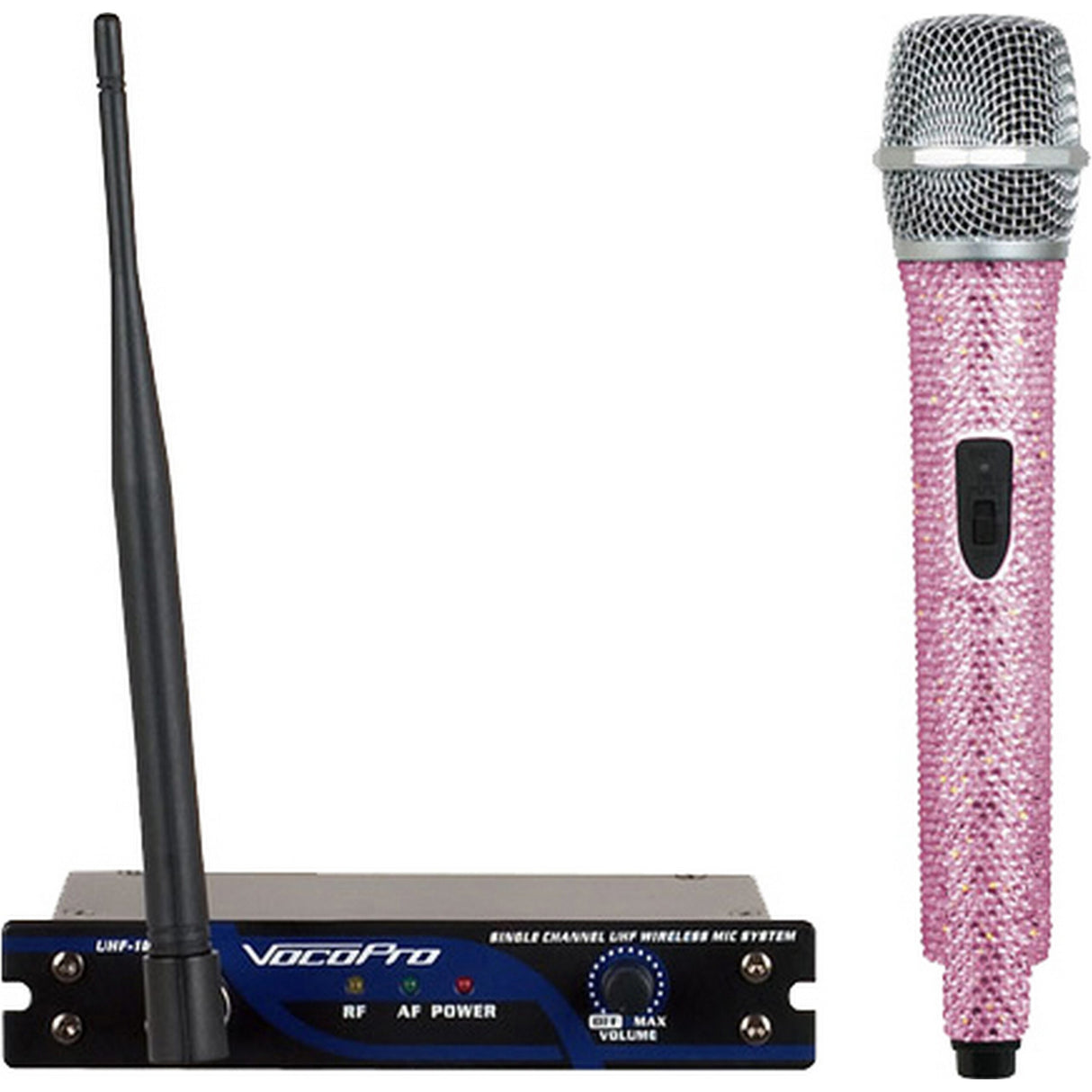 VocoPro UHF-18-DIAMOND-9N Single Channel UHF Wireless Microphone System, Pink, Frequency 9N