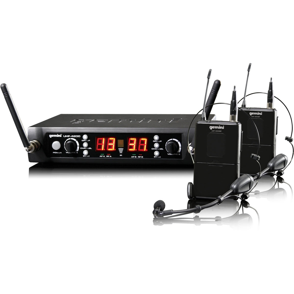 Gemini UHF-4200HL | Dual 100-Channel Wireless Headset / Lavalier System
