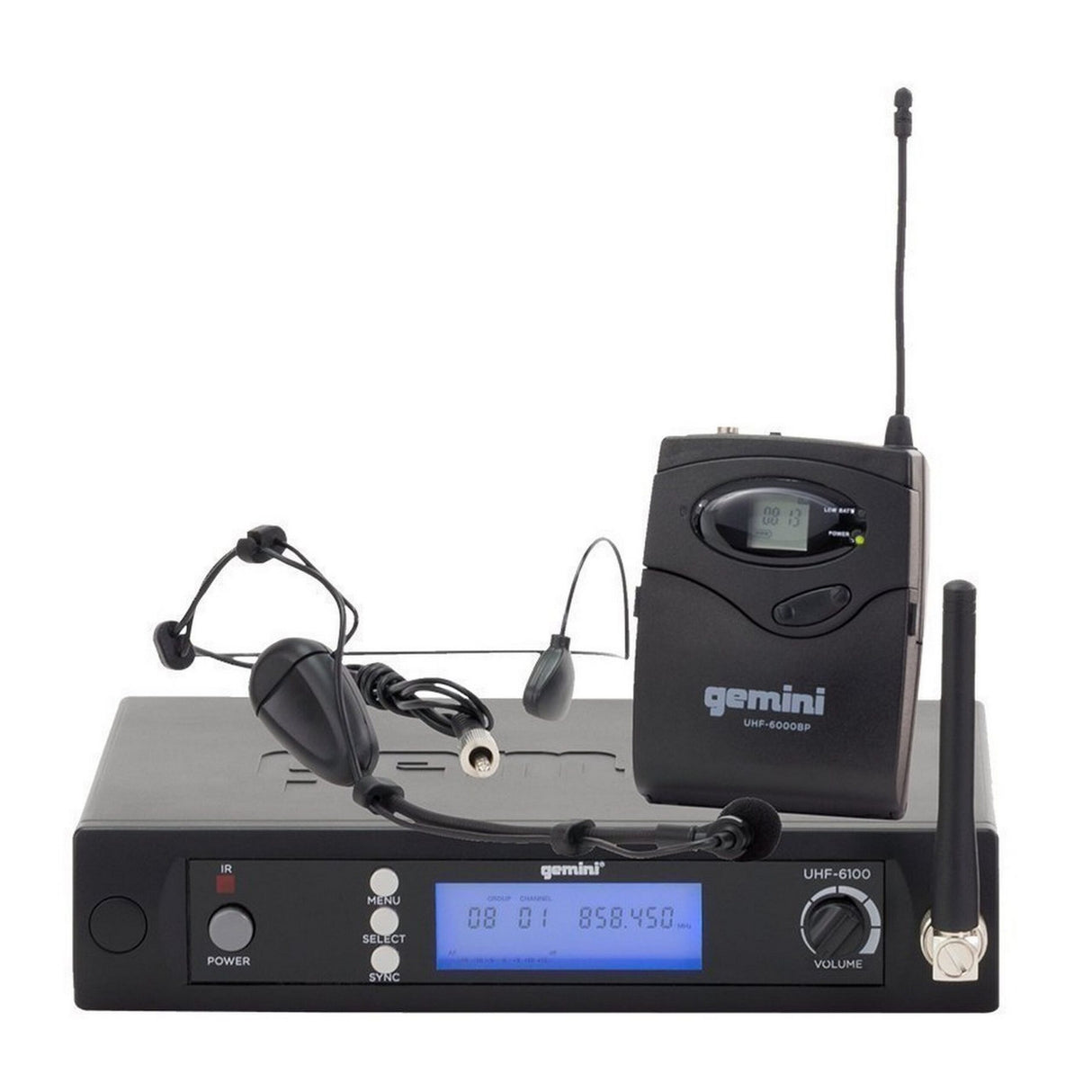Gemini UHF-6100HL Headset Wireless Microphone System, R2 Band