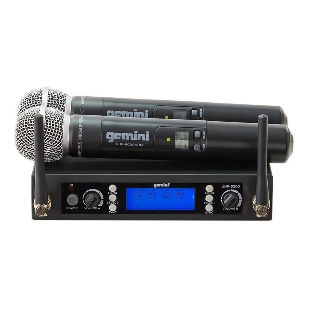 Gemini UHF-6200M Handheld Wireless Microphone System, R2 Band