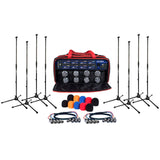 VocoPro UHF-8800-XL Professional 8-Channel UHF Wireless Microphone Package with XLR Cables, Stands and Carrying Bag