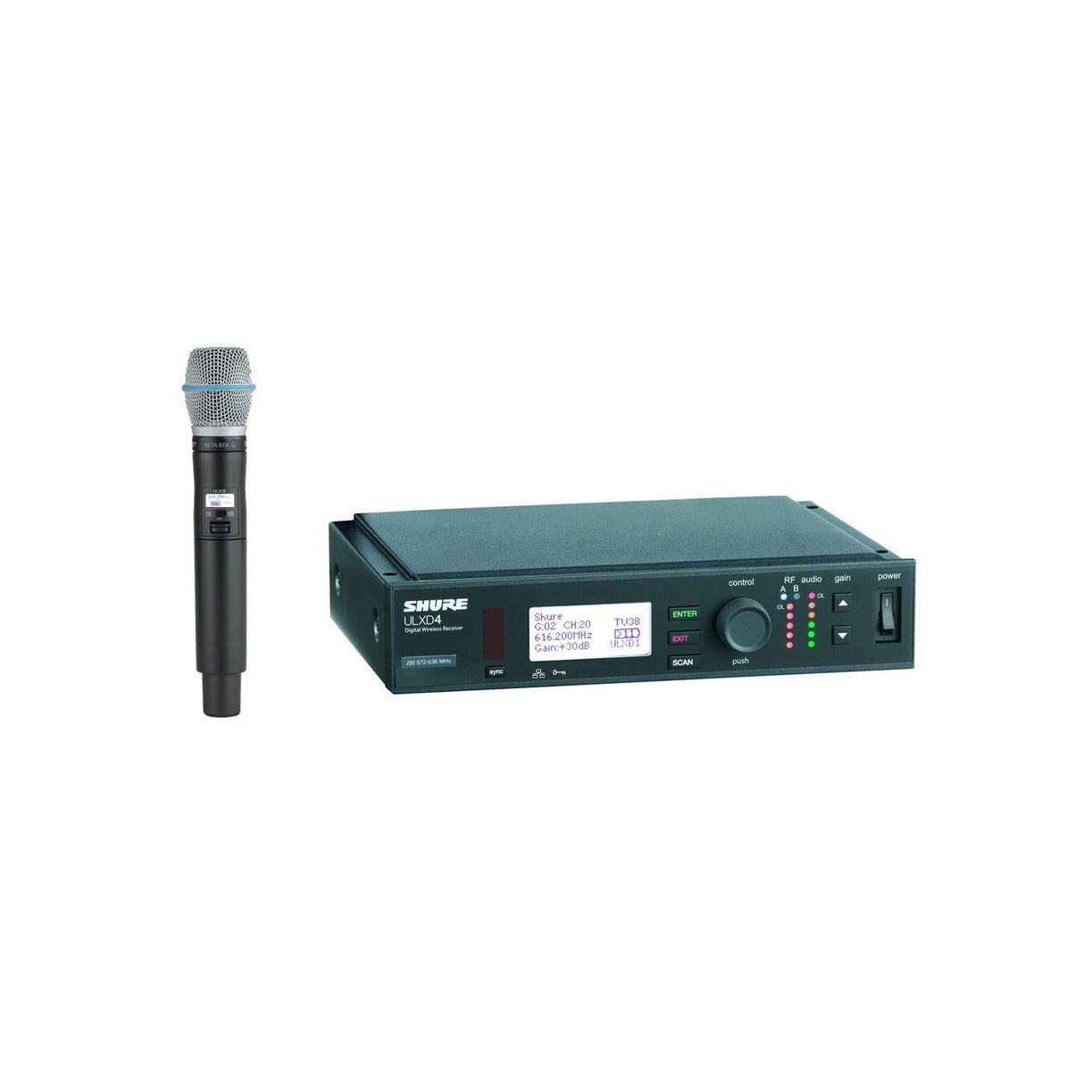 Shure ULXD24/B87A Handheld Wireless Microphone System, H50 534-598 MHz