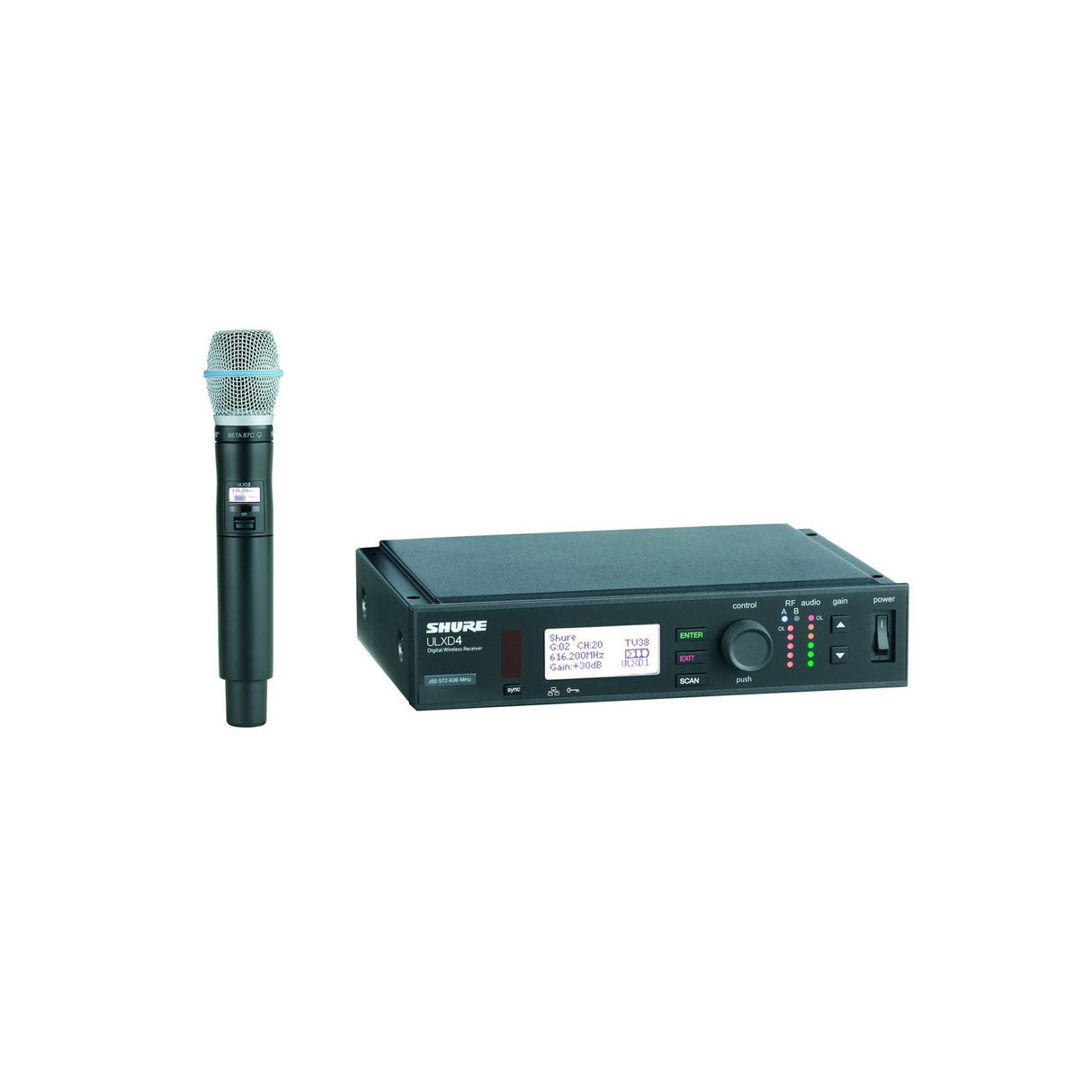 Shure ULXD24/B87C Handheld Wireless Microphone System, H50 534-598 MHz