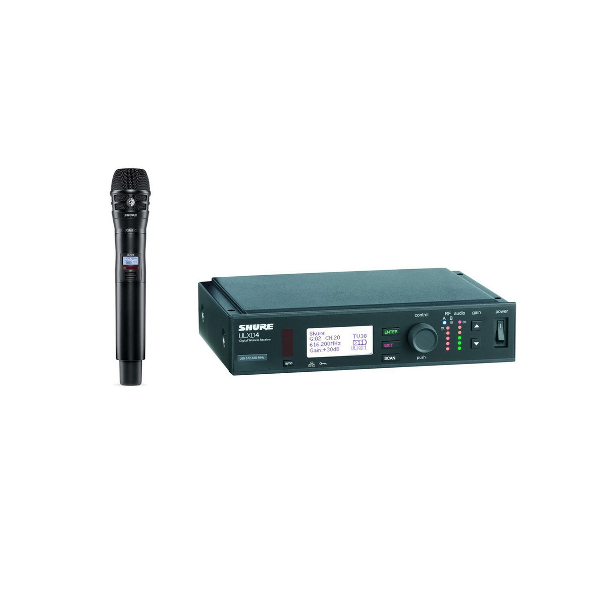 Shure ULXD24/K8B Handheld Wireless Microphone System, H50 534-598 MHz
