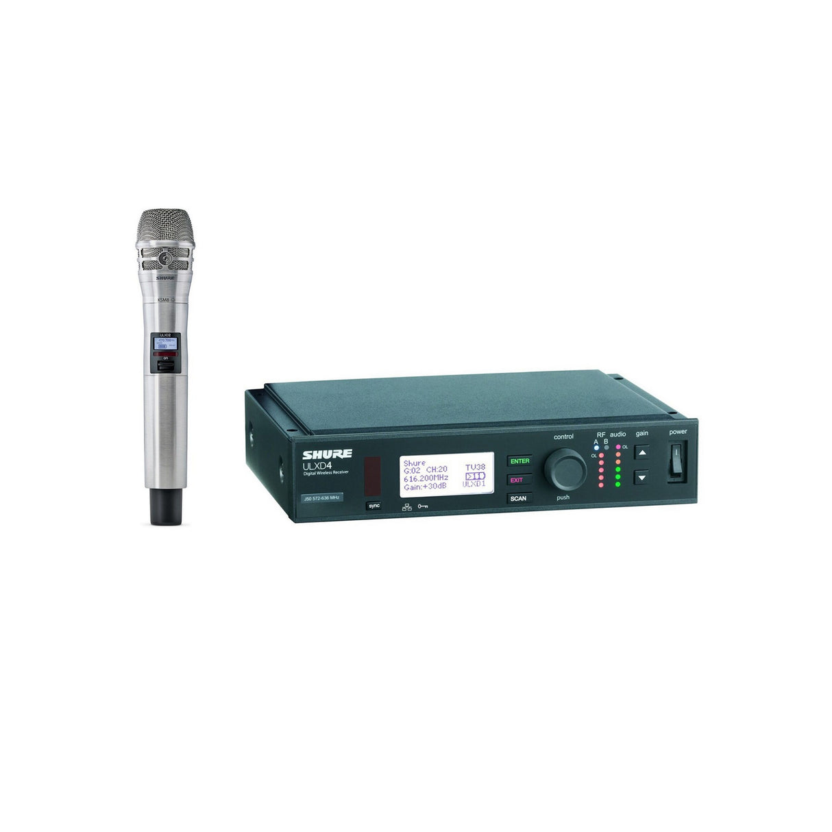 Shure ULXD24/K8N Handheld Wireless Microphone System, H50 534-598 MHz