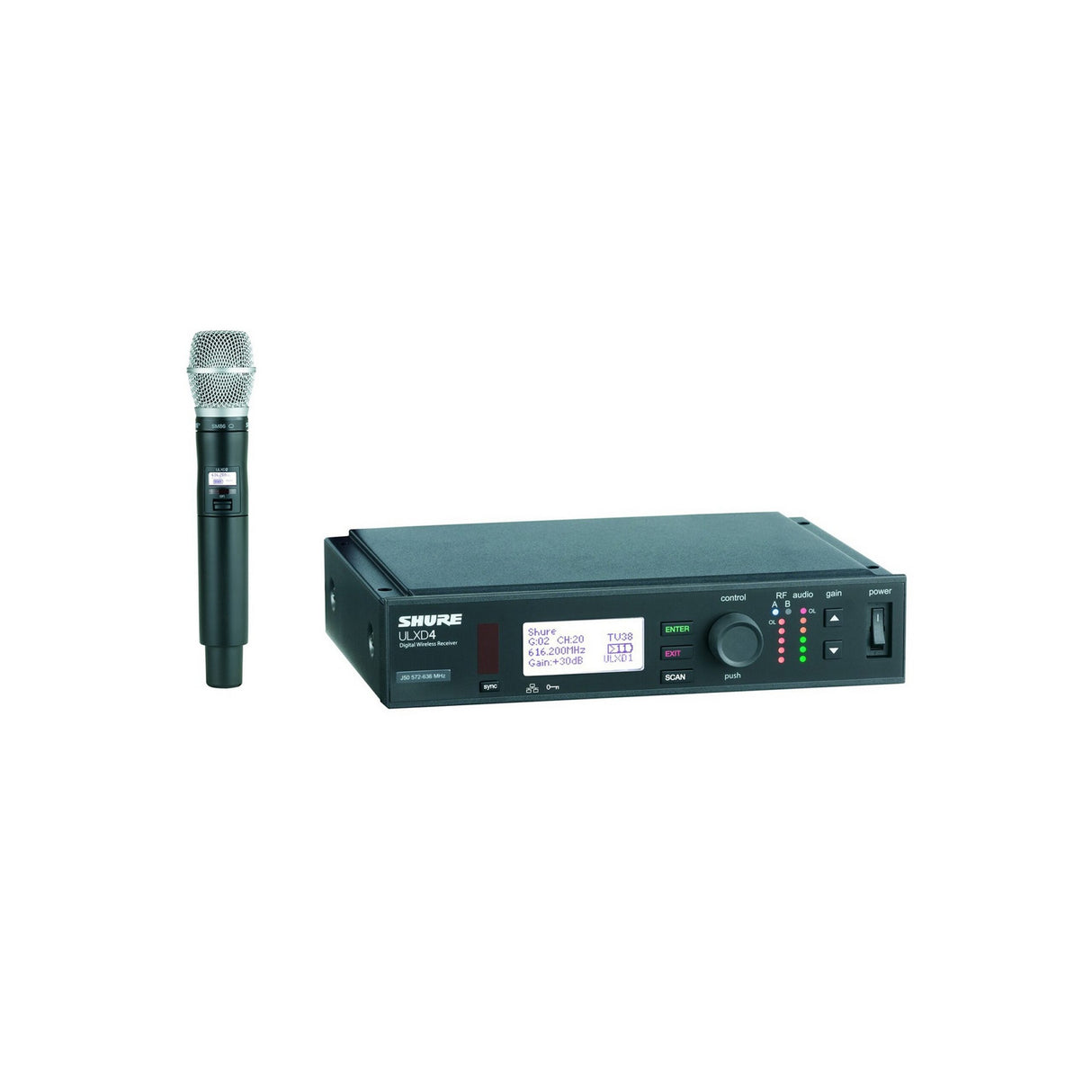 Shure ULXD24/SM86 Handheld Wireless Microphone System, H50 534-598 MHz