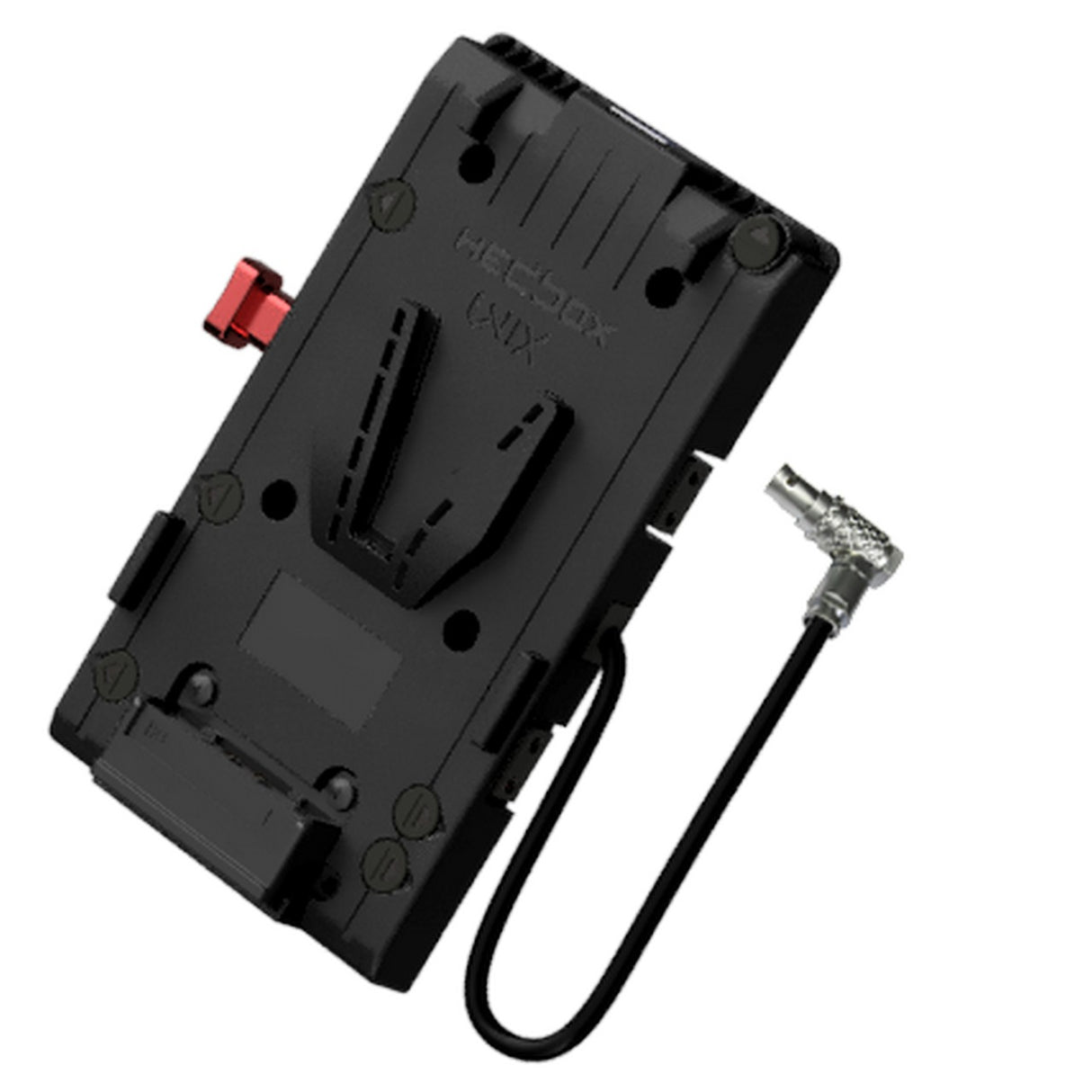 HEDBOX UNIX-0BL | V-Lock Mount Adapter Battery Power Plate with 2-Pin Push Pull FGG.0B.302 Male Right Angle Connector
