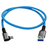 Kondor Blue 2-Foot USB-A to Right Angle USB-C Cable