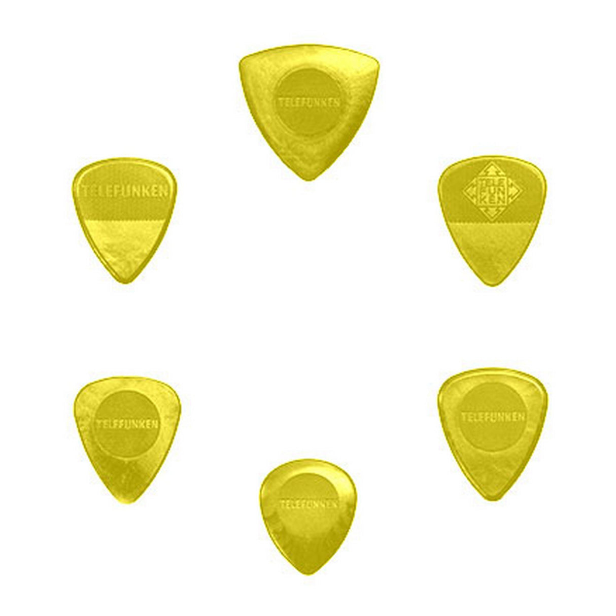 Telefunken Variety Pack Guitar Picks, Mix Set Yellow