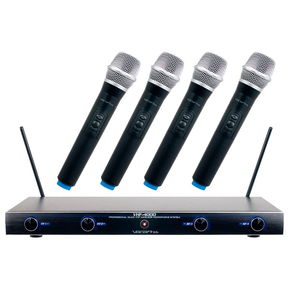 VocoPro VHF-4000-2 Professional Quad VHF Wireless Microphone System