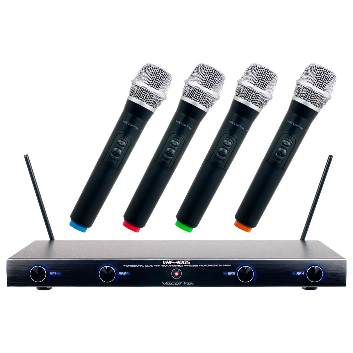 VocoPro VHF-4005-1 4-Channel Rechargeable VHF Wireless Microphone System