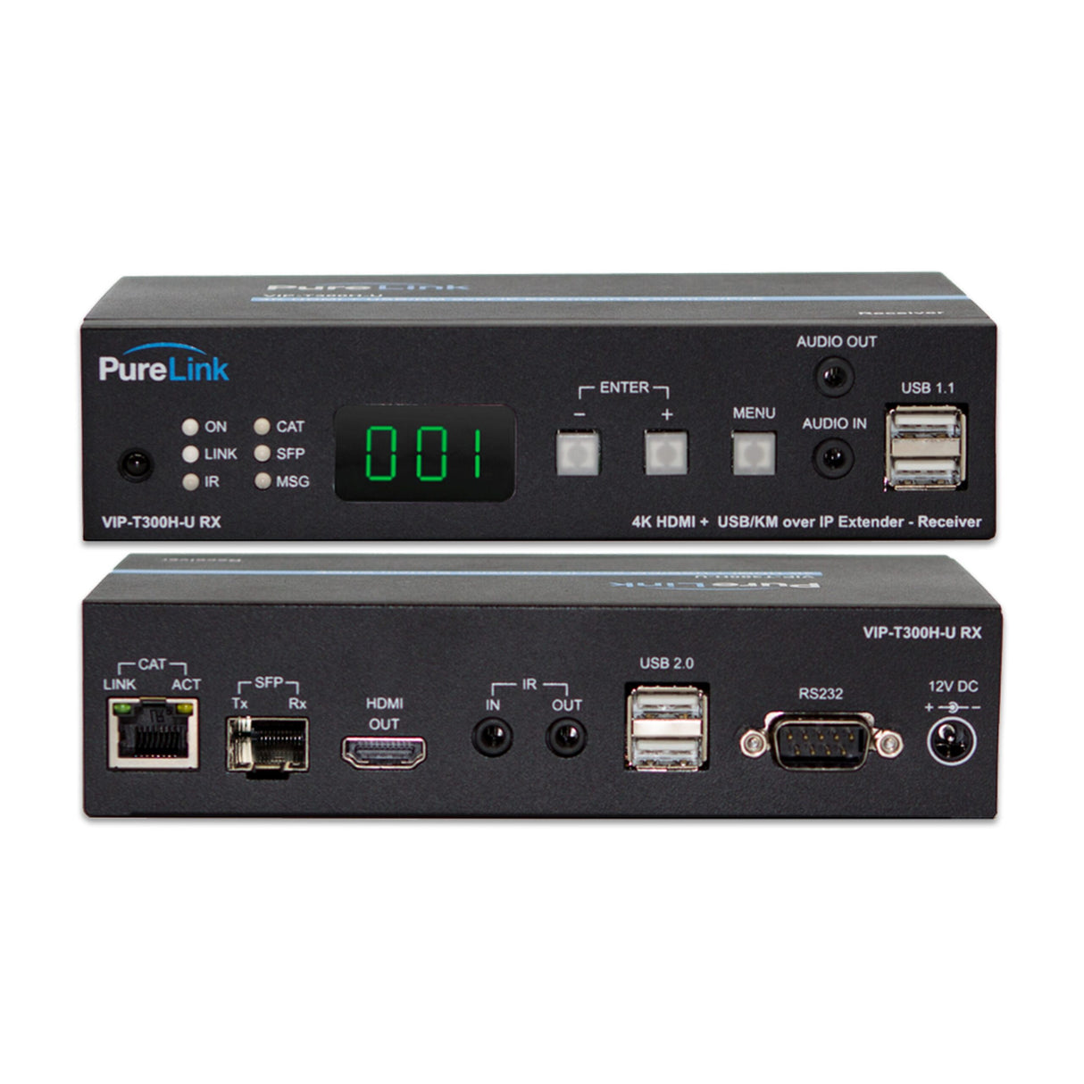 PureLink VIP-EXT-T300-1 Ultra HD 4K HDMI and USB/KM over IP CAT/Fiber Extension System