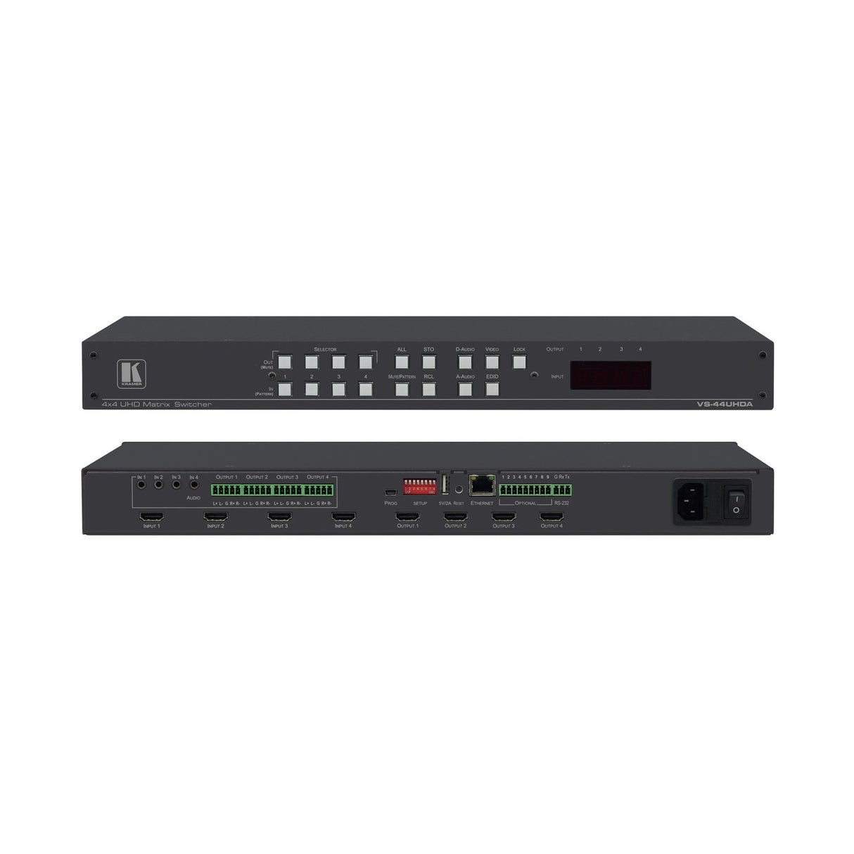 Kramer VS-44UHDA 4x4 4K60 4:2:0 HDMI Matrix Switcher with Audio Embedding/De-Embedding