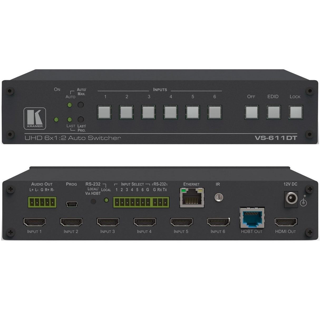 Kramer VS-611DT 4K60 HDMI HDBaseT PoE Auto Switcher