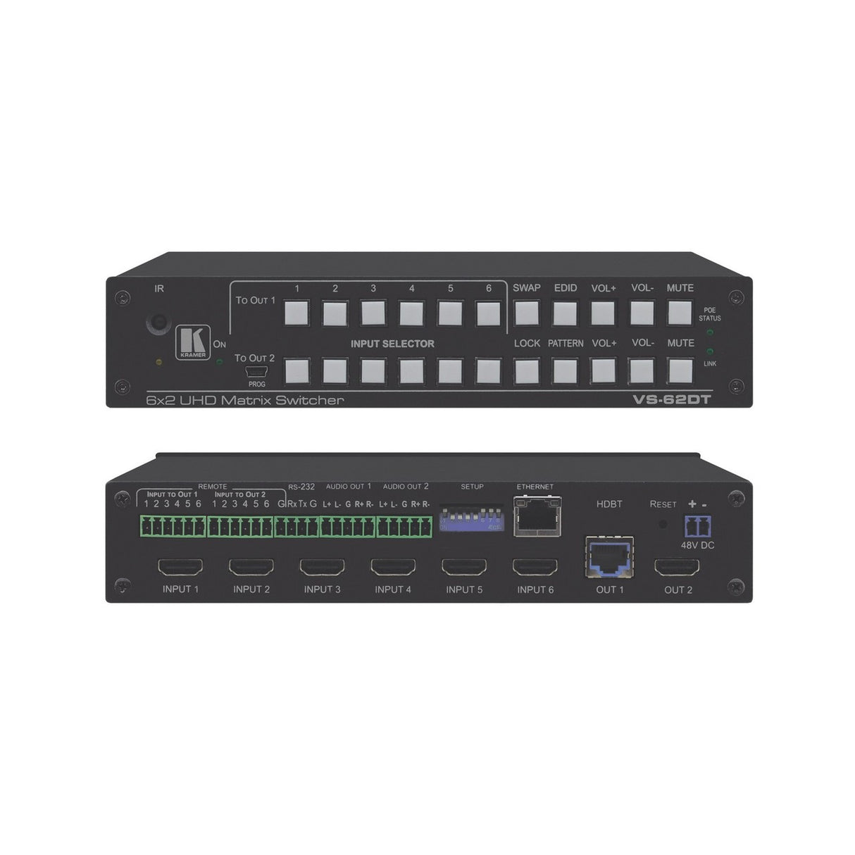 Kramer VS-62DT 6 x 2 HDMI HDBaseT PoE Matrix Switcher