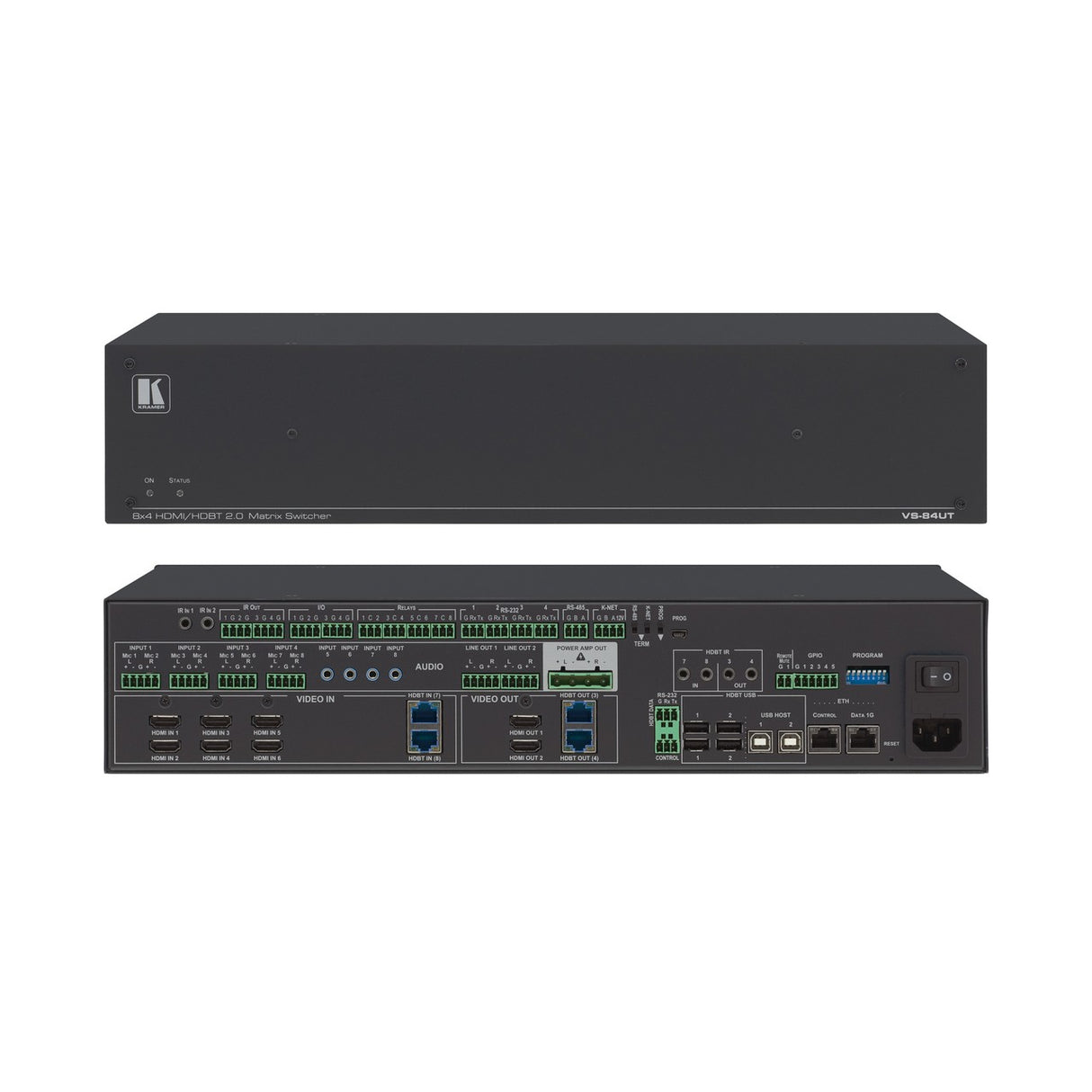 Kramer VS-84UT 8 x 4 4K60 4:2:0 HDMI/HDBaseT 2.0 All-In-One Presentation Matrix Switcher System