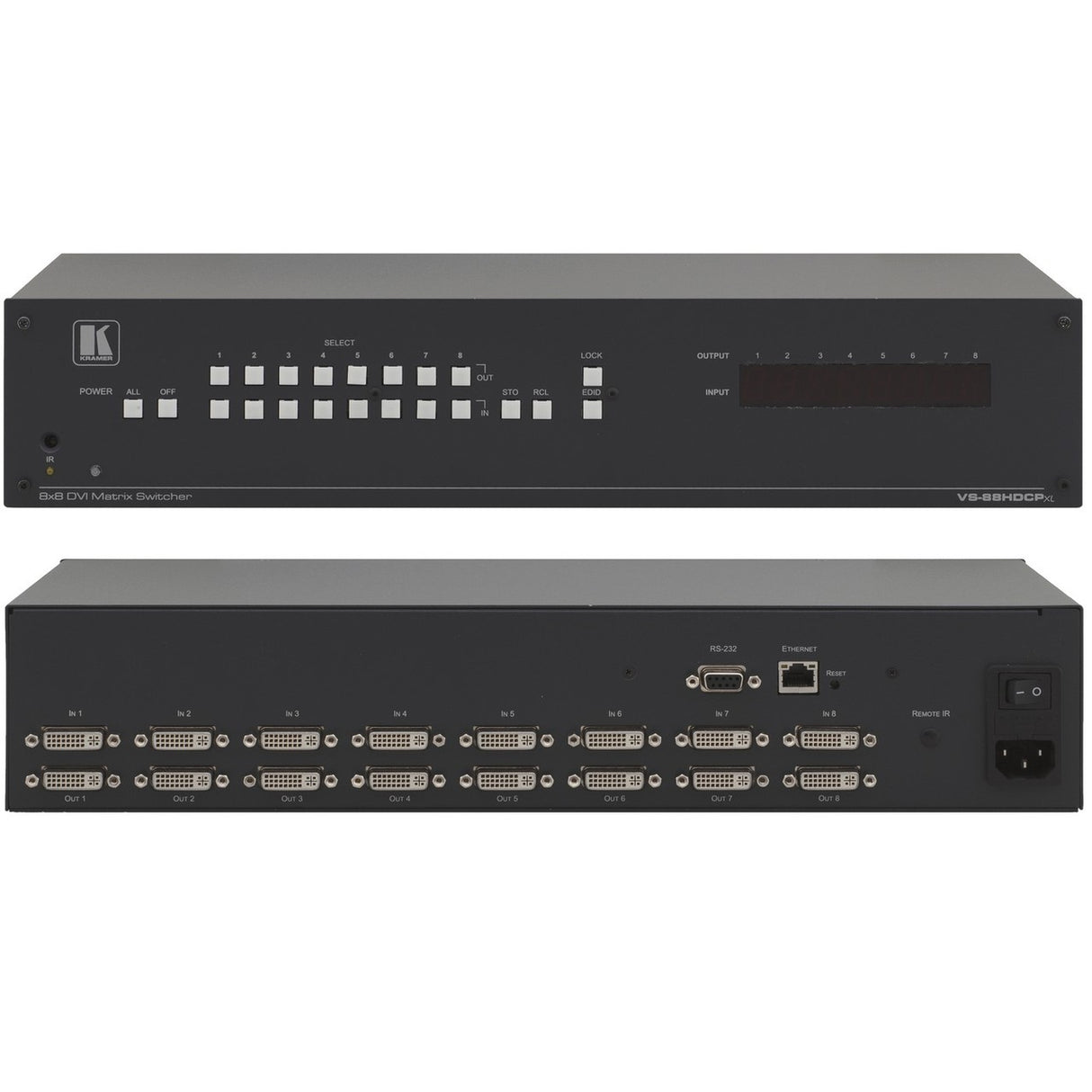 Kramer VS-88HDCPxl 8x8 DVI HDCP Matrix Switcher (Used)