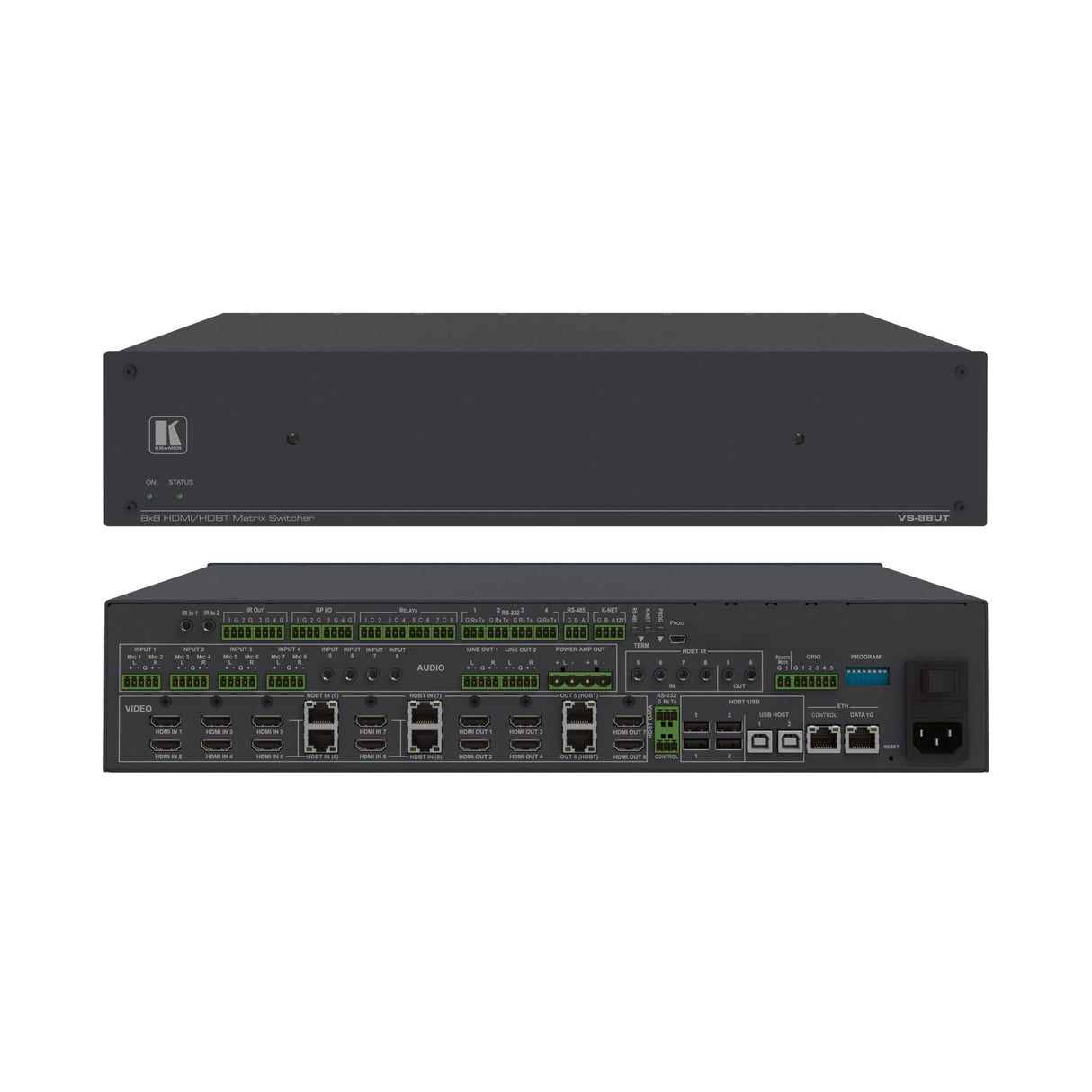 Kramer VS-88UT/110V All-In-One Presentation System with 8x8 4K60 4:2:0 HDMI/HDBaseT 2.0 Matrix Switching